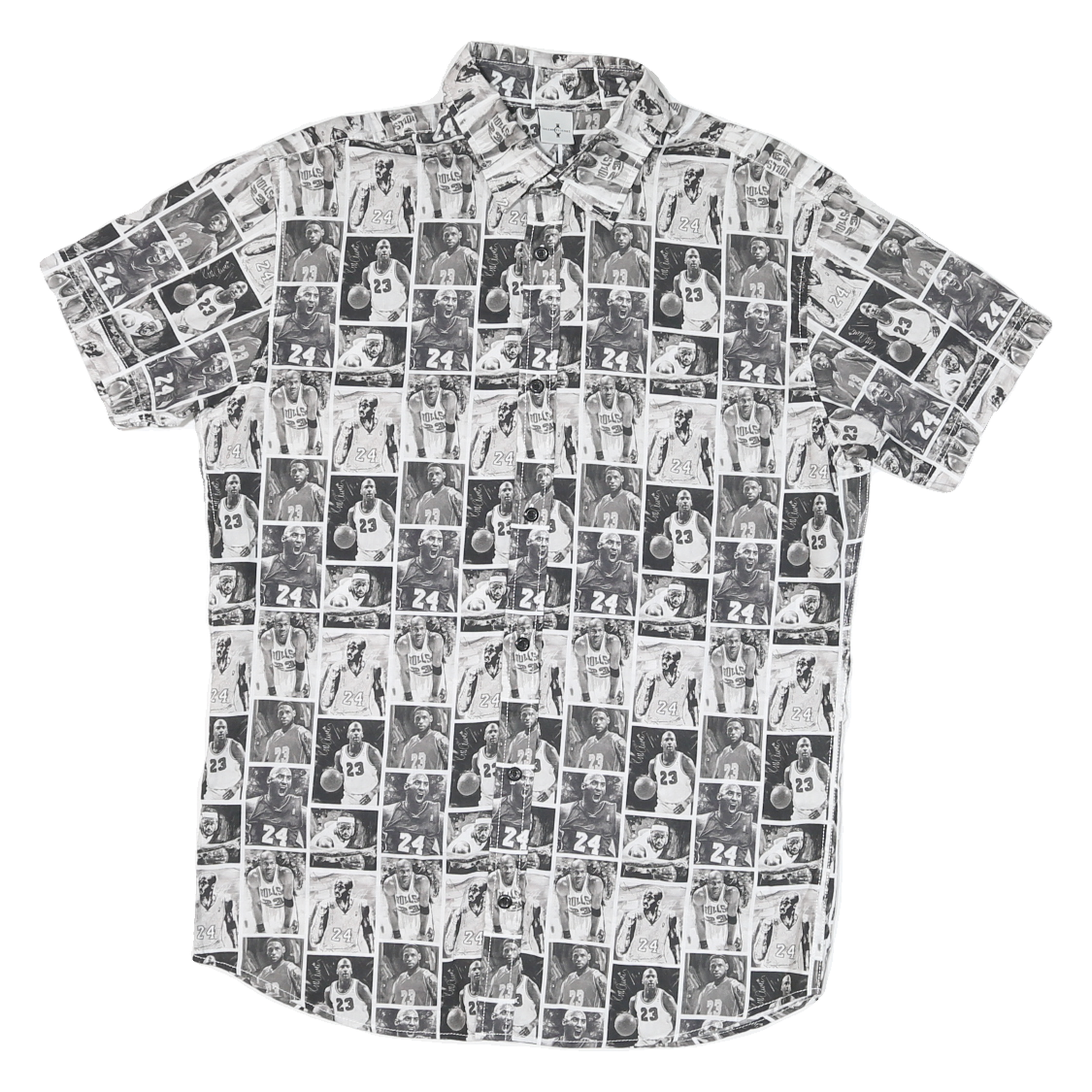CELEBRITY ICONS Mens Black & White Sport Icon Print Shirt M Button Casual Refurbished - N/A refurbished available on Cerqular