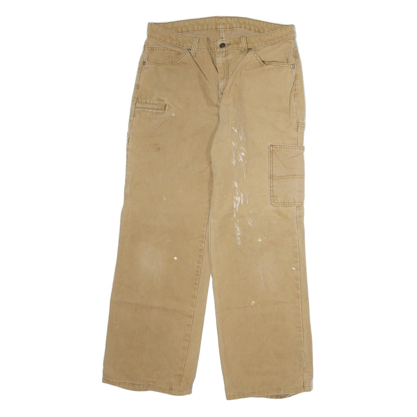 DICKIES Mens Cotton Blend Beige Regular Fit Straight Leg Trousers W32 L29 Refurbished - N/A refurbished available on Cerqular