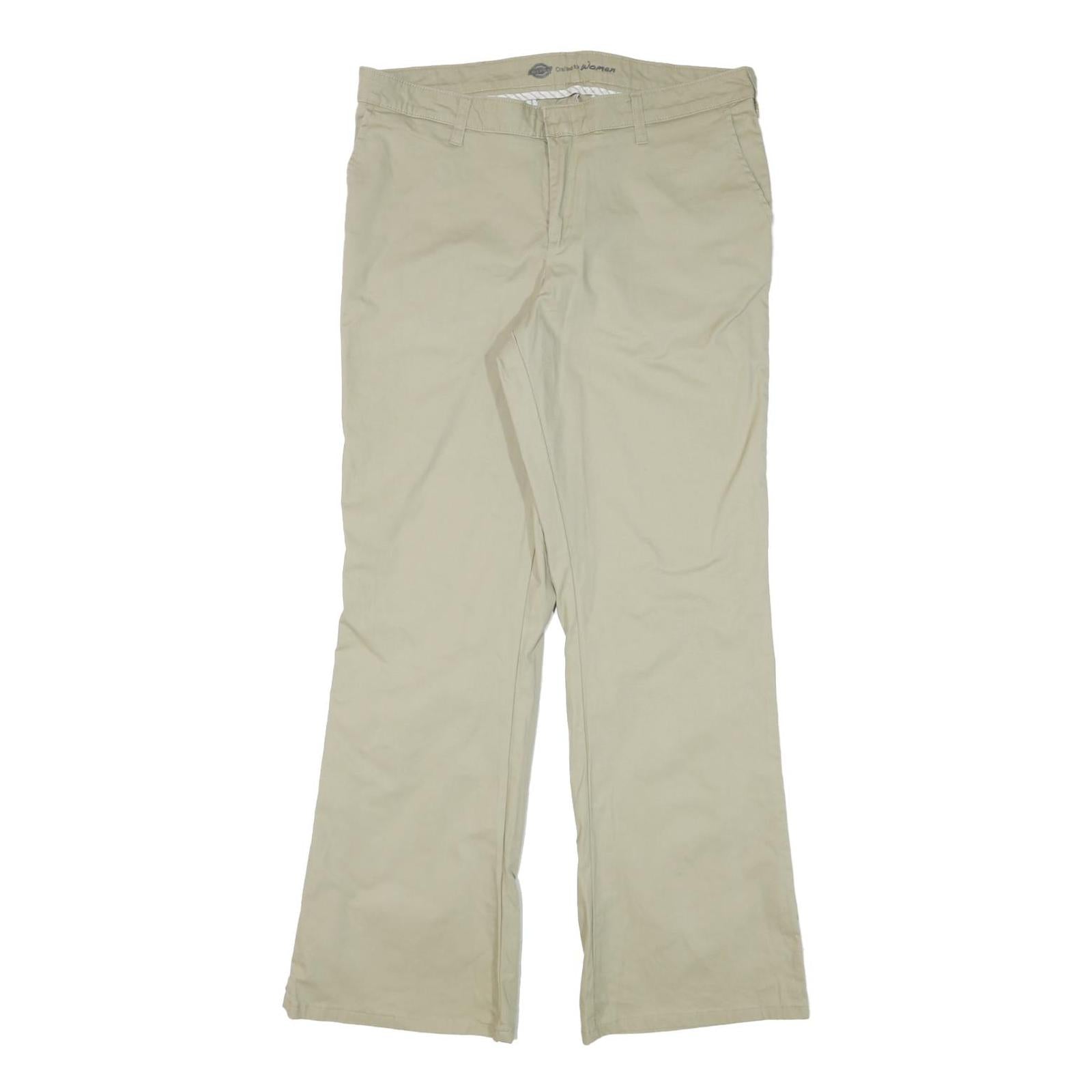 DICKIES Womens Regular Fit Beige Cotton Blend Zip Trousers W34 L31 Workwear Refurbished - N/A refurbished available on Cerqular