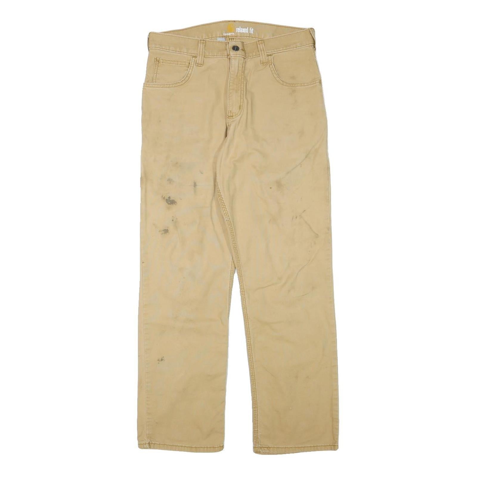 CARHARTT Mens Cotton Blend Beige Relaxed Straight Trousers W30 L30 Workwear Refurbished - N/A refurbished available on Cerqular