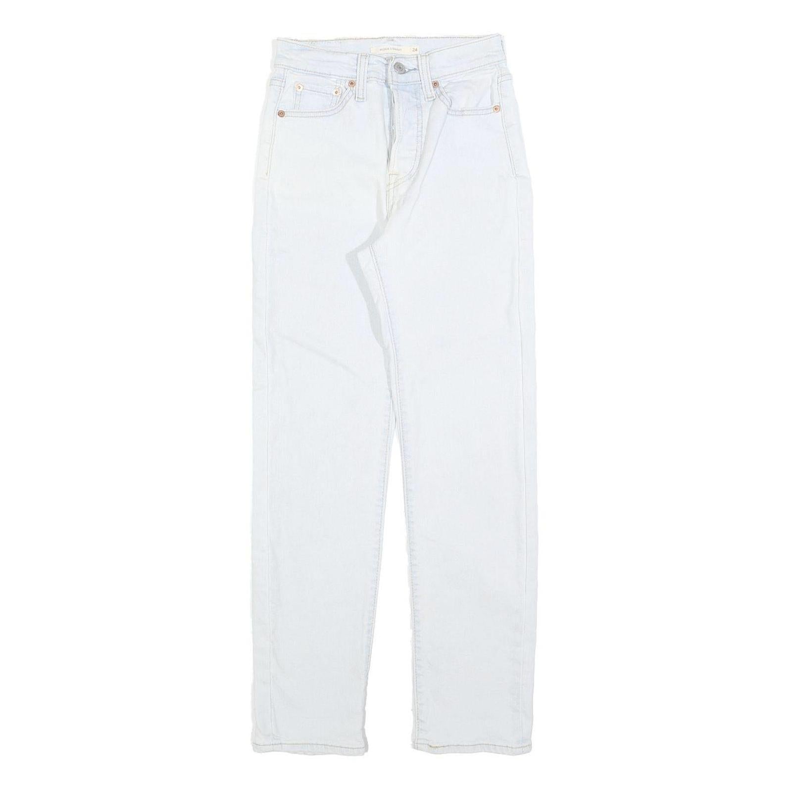 LEVI'S Womens Jeans White Slim Straight Denim Light W24 L27 Button Closure Refurbished - N/A refurbished available on Cerqular