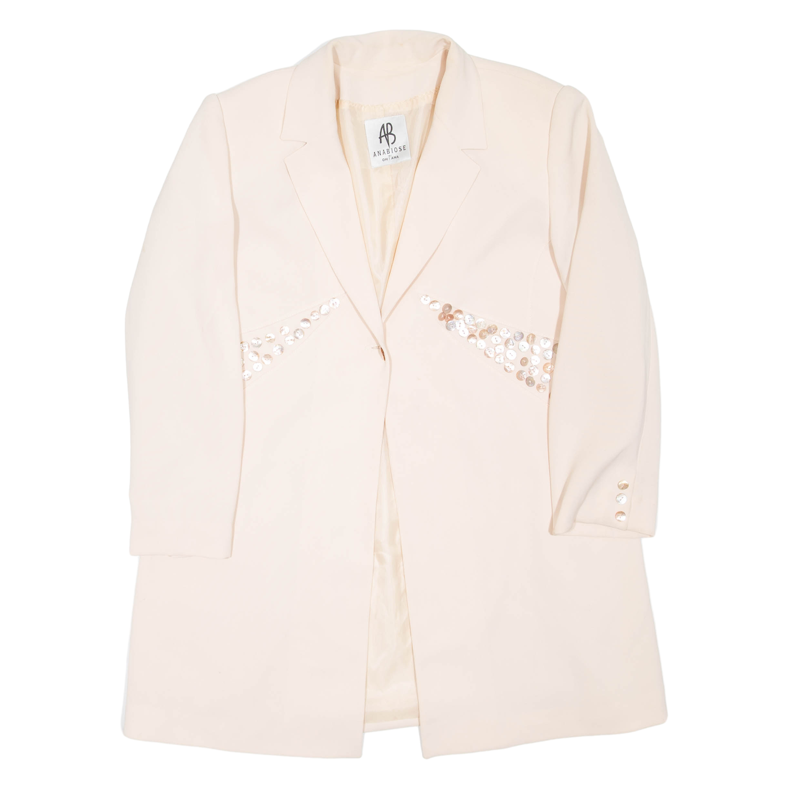 ANABIOSE Womens Blazer Jacket Cream L Refurbished - N/A refurbished available on Cerqular