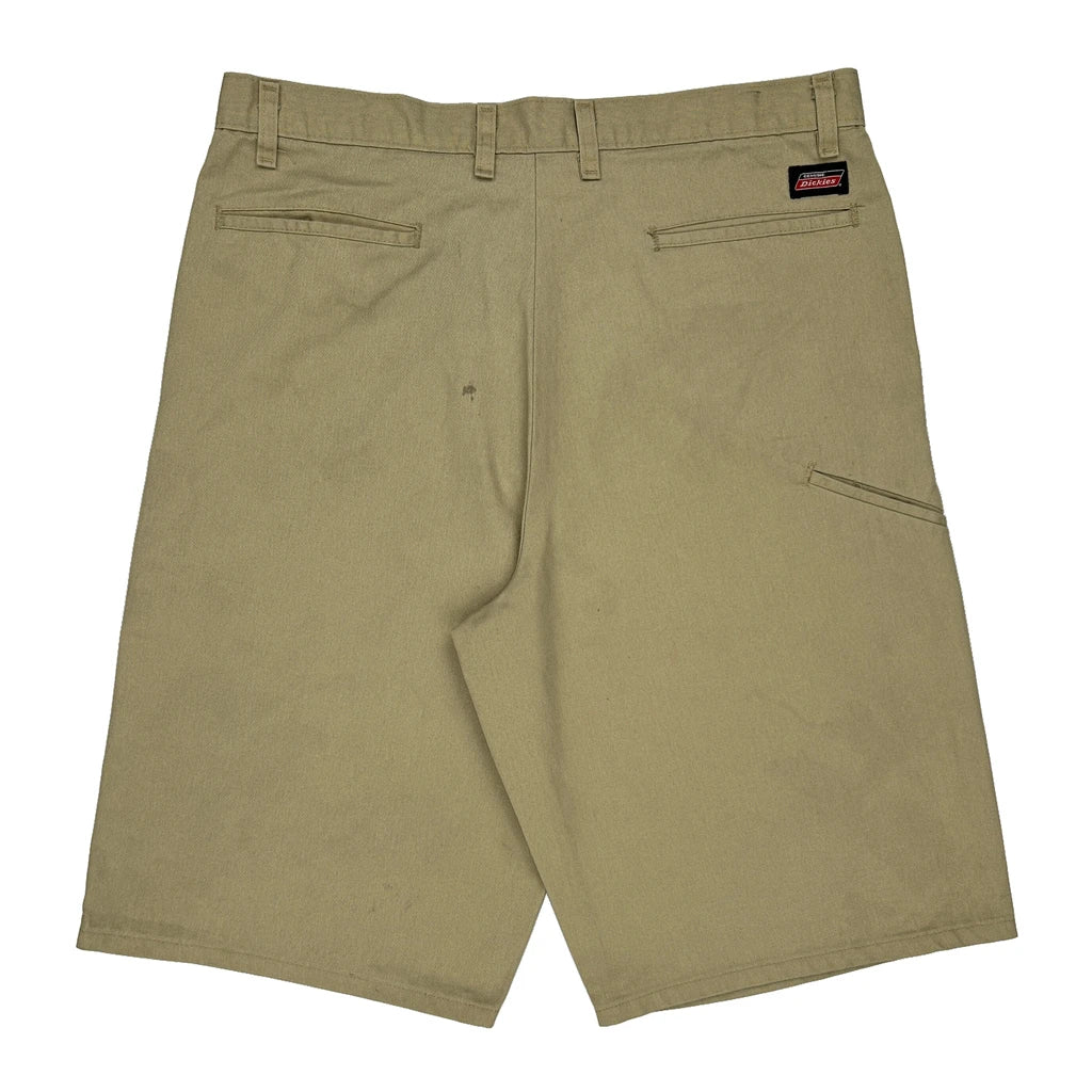 Dickies Carpenter Shorts - 34W 11L Khaki Cotton Refurbished - Thrifted (note: this is a term often used to describe second- refurbished available on Cerqular