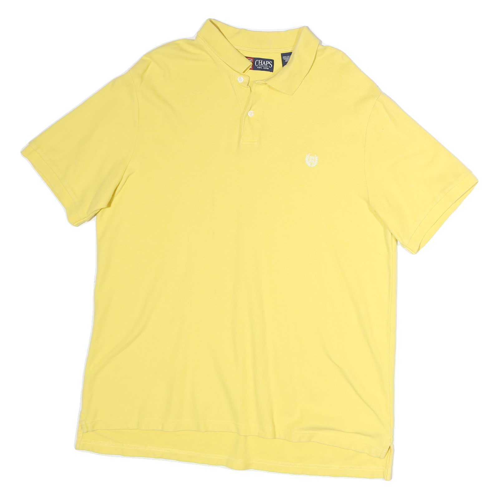 CHAPS Mens Yellow Polo Shirt XL Cotton Short Sleeve Plain Classic Fit Refurbished - N/A refurbished available on Cerqular