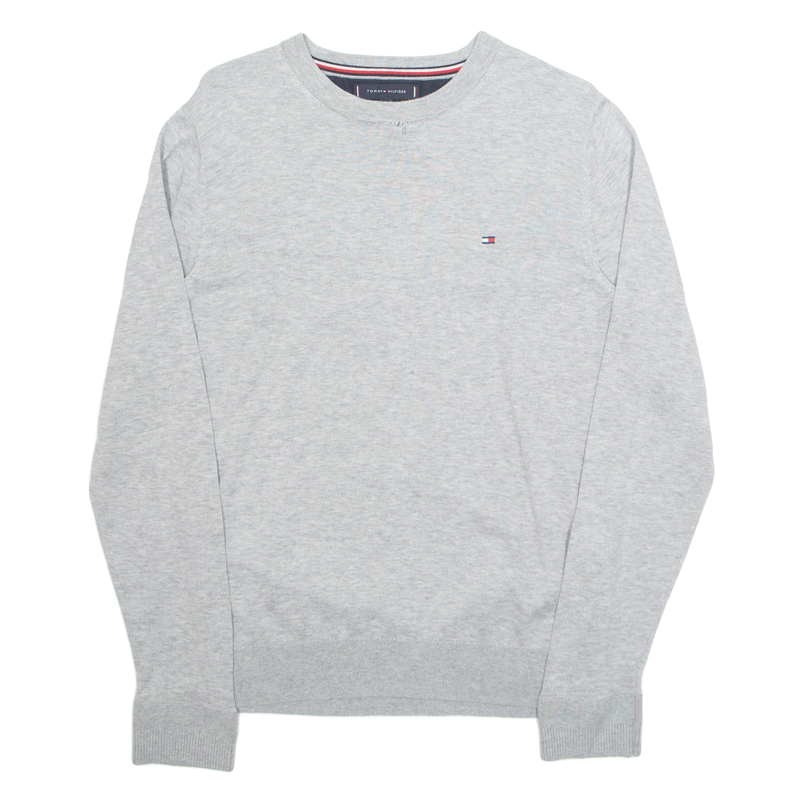 TOMMY HILFIGER Mens Jumper Grey Tight Knit Silk S Refurbished - N/A refurbished available on Cerqular