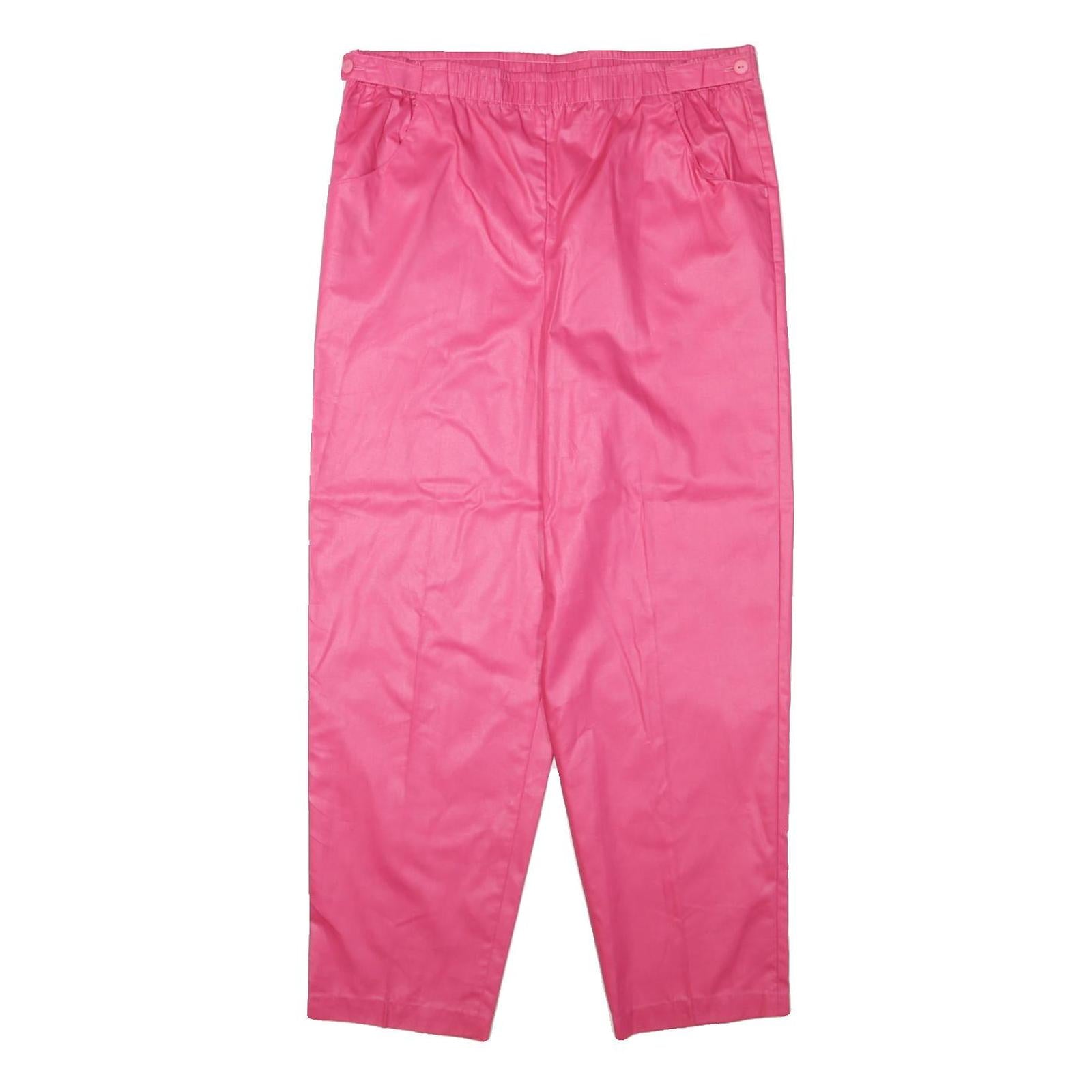 Womens Cotton Blend Pink Relaxed Tapered Trousers W32 L27 Casual Comfort Refurbished - N/A refurbished available on Cerqular