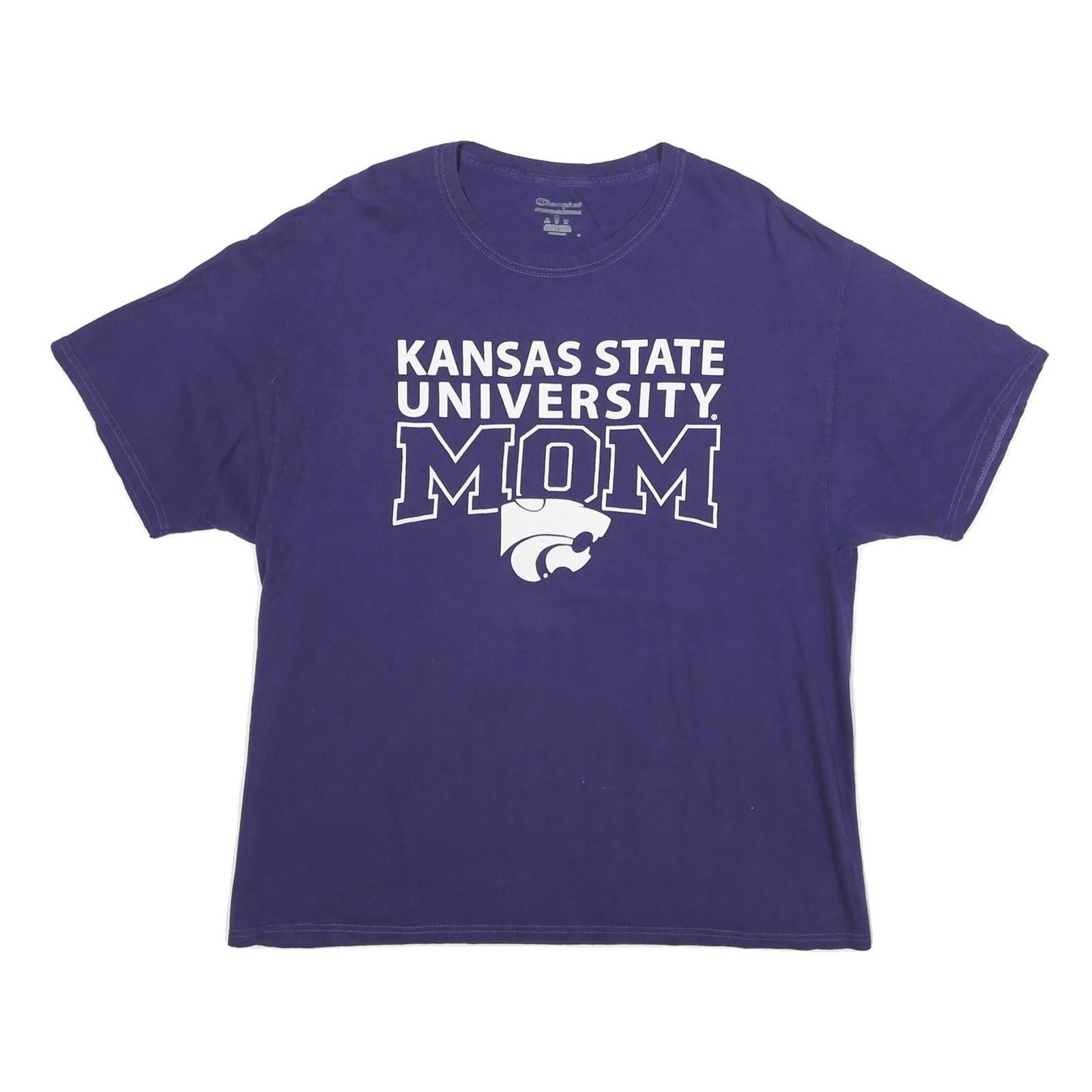 CHAMPION Mens Purple Kansas State University Mom Graphic T-Shirt XL Short Sleeve Refurbished - N/A refurbished available on Cerqular
