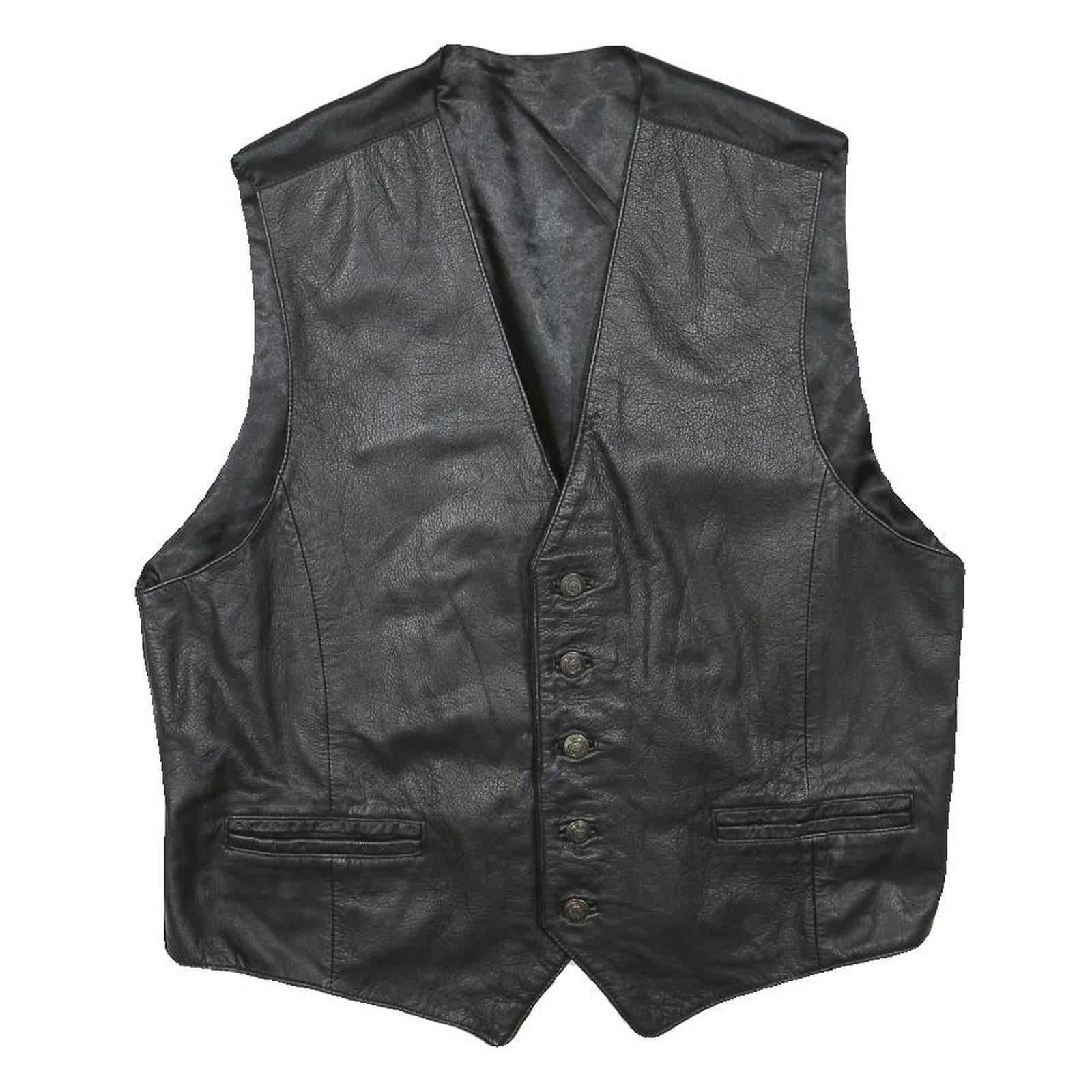 Mens Black Jacket Waistcoat M Polyester Blend Button Plain Stylish Classic Refurbished - N/A refurbished available on Cerqular