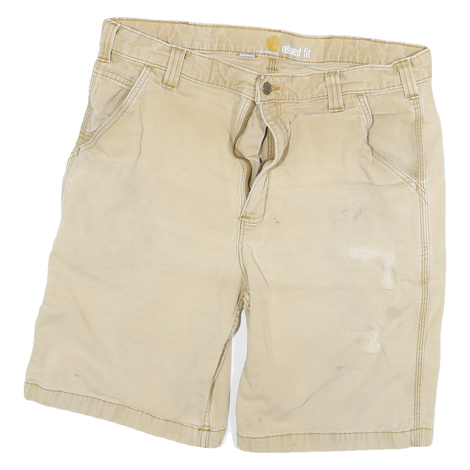 CARHARTT Mens Shorts Beige Casual Relaxed Fit XL W34 Durable Cotton Blend Refurbished - N/A refurbished available on Cerqular