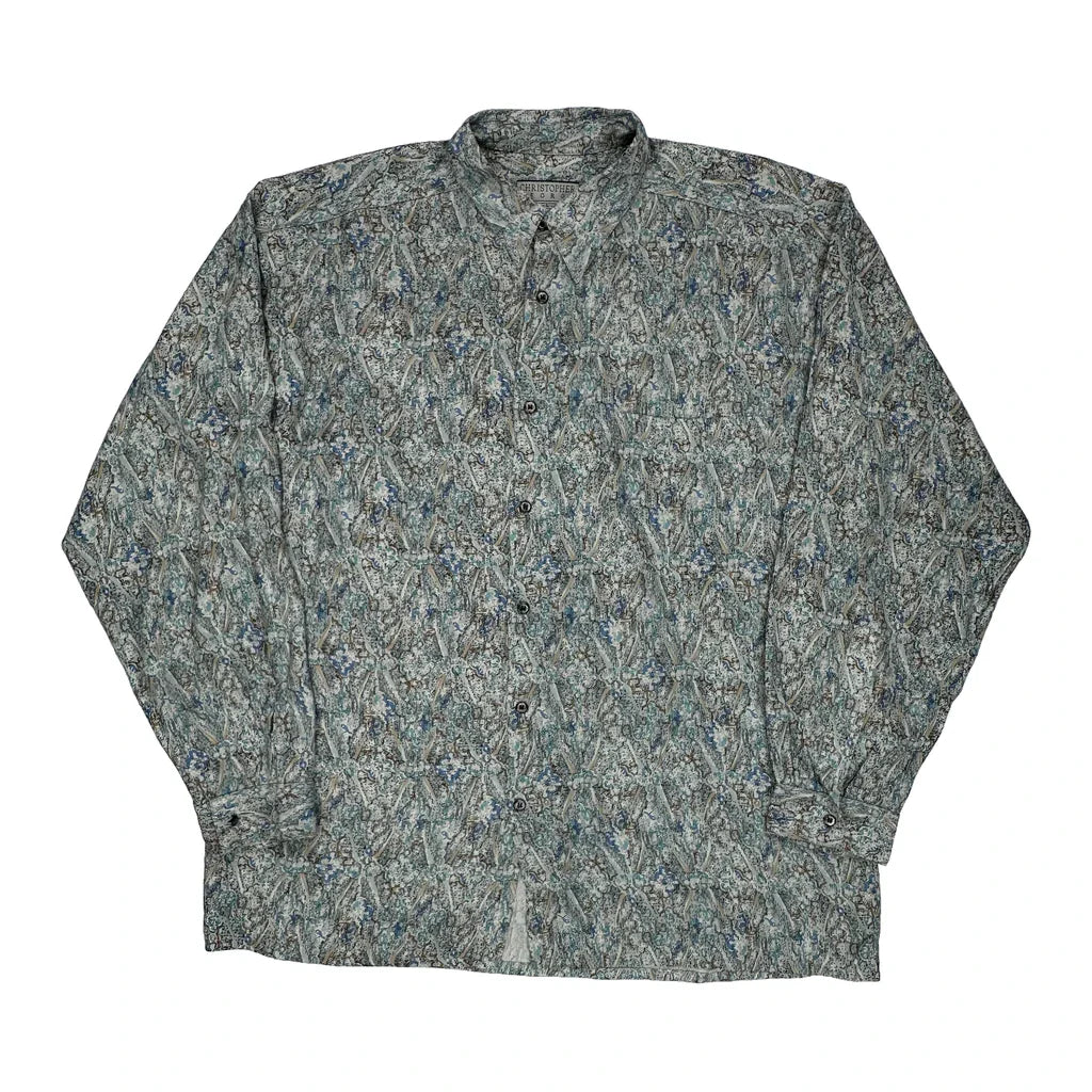 Christopher George Patterned Shirt - XL Multicoloured Cotton Refurbished - Thrifted (note: this is a term often used to describe second- refurbished available on Cerqular
