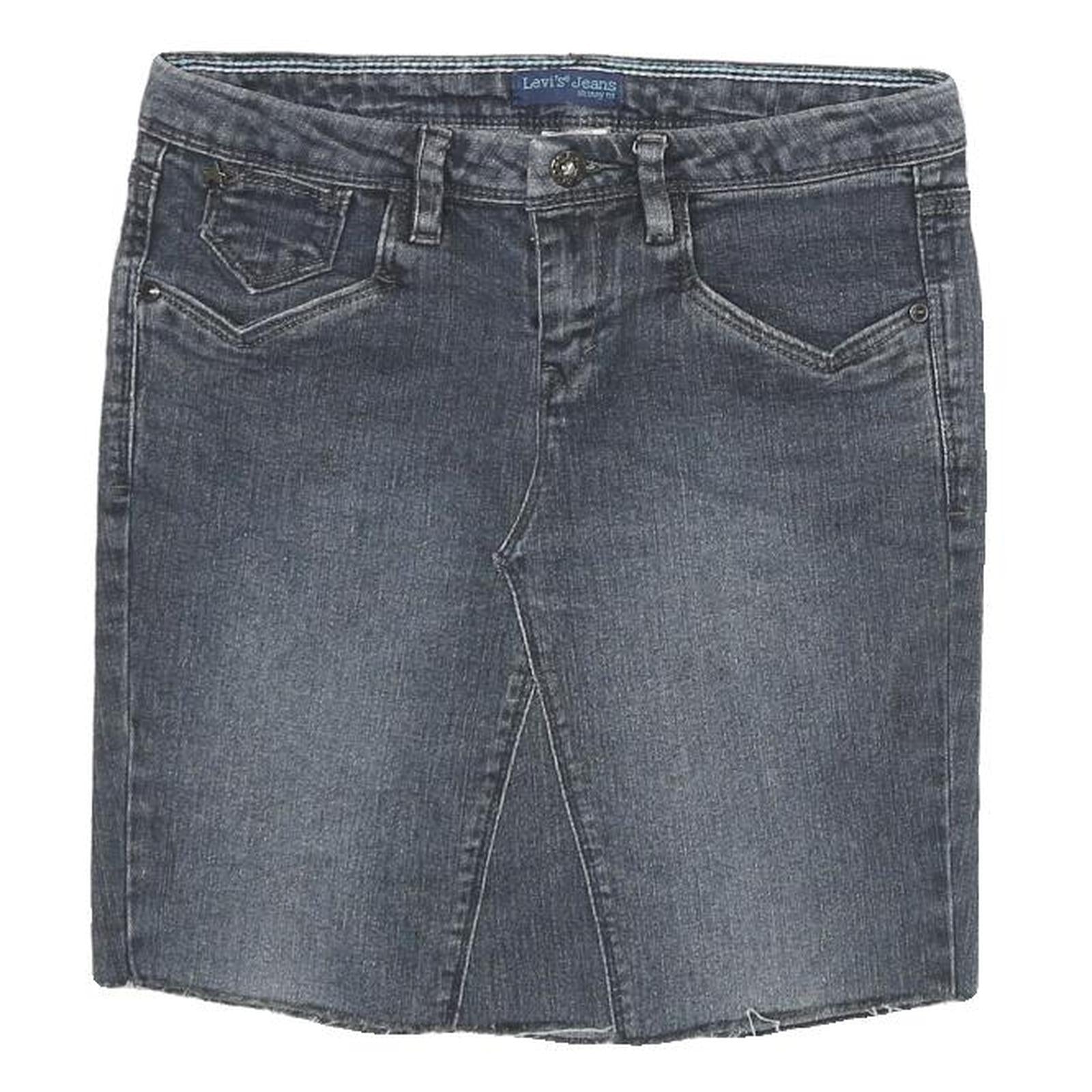 LEVI'S Womens Blue Denim Mini Skirt Cotton Blend Straight Short S Casual Refurbished - N/A refurbished available on Cerqular