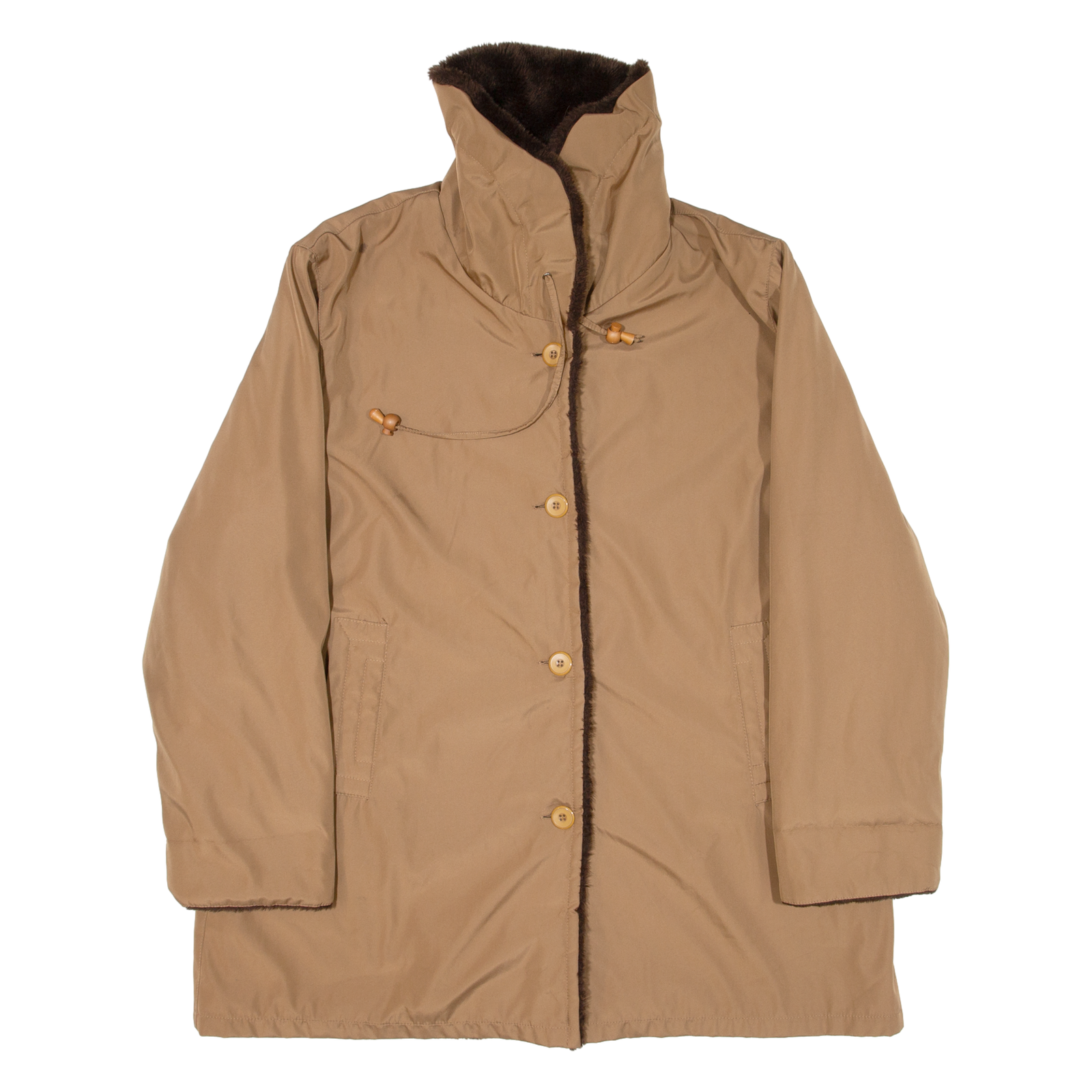 BLUE MODYS Womens Overcoat Coat Brown L Refurbished - N/A refurbished available on Cerqular