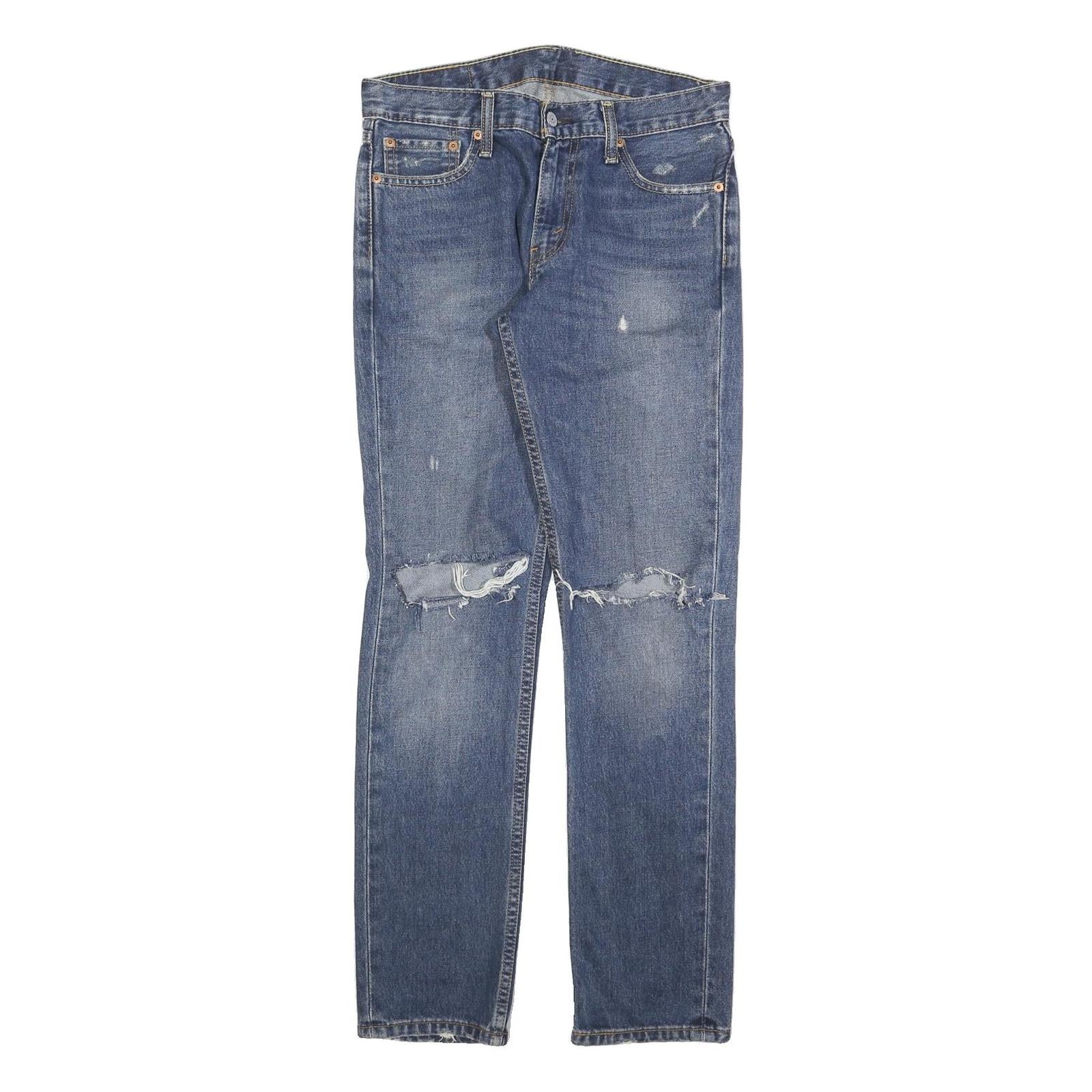 LEVI'S 511 Slim Mens Jeans Blue Slim Straight Denim Medium W30 L32 Distressed Refurbished - N/A refurbished available on Cerqular