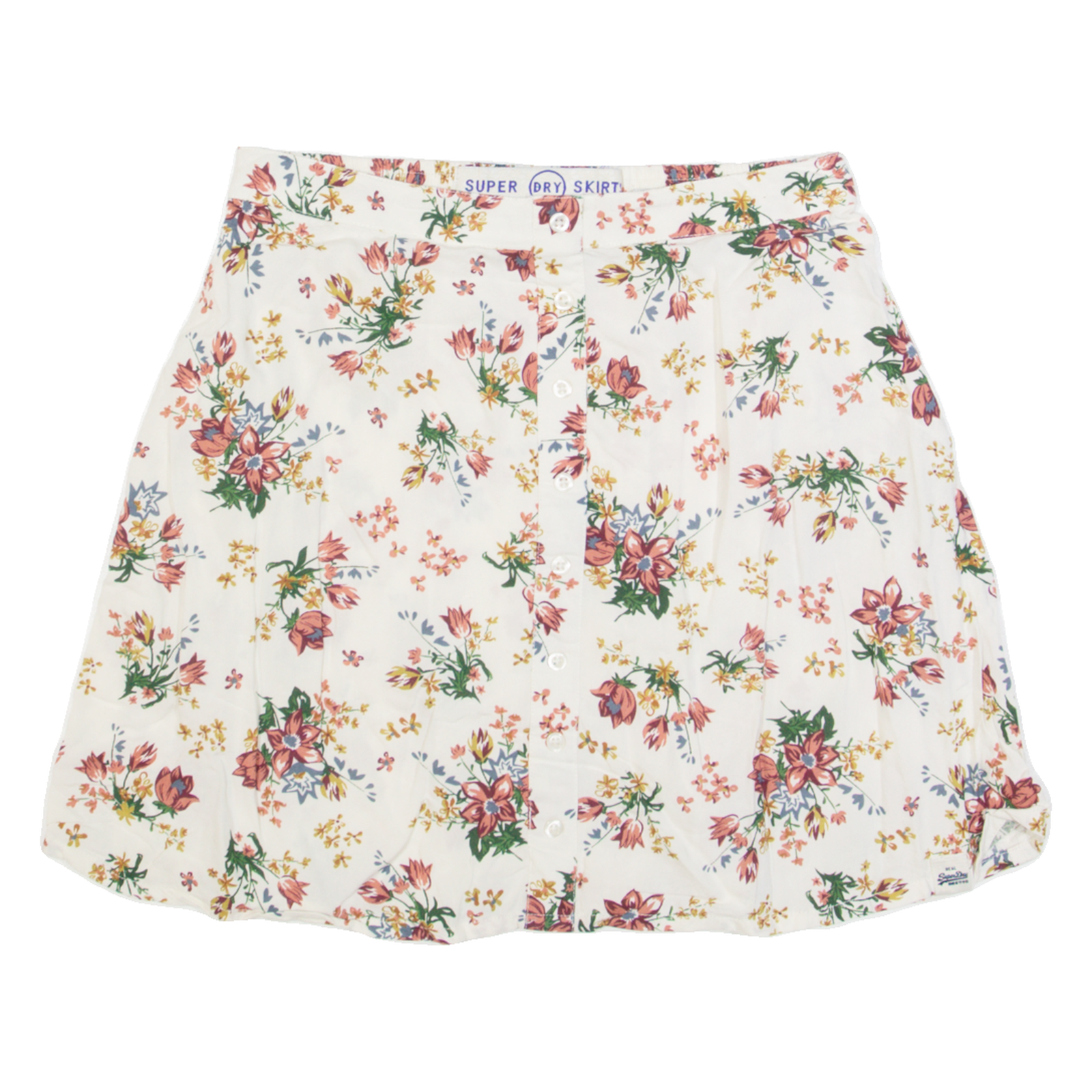 SUPERDRY Womens Straight Skirt Cream Short Floral XS Refurbished - N/A refurbished available on Cerqular
