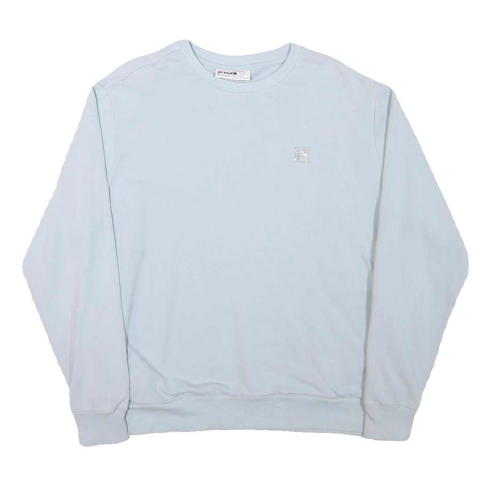 FILA Mens Blue Crew Neck XL Cotton Blend Pullover Sweatshirt Minimal Logo Refurbished - N/A refurbished available on Cerqular