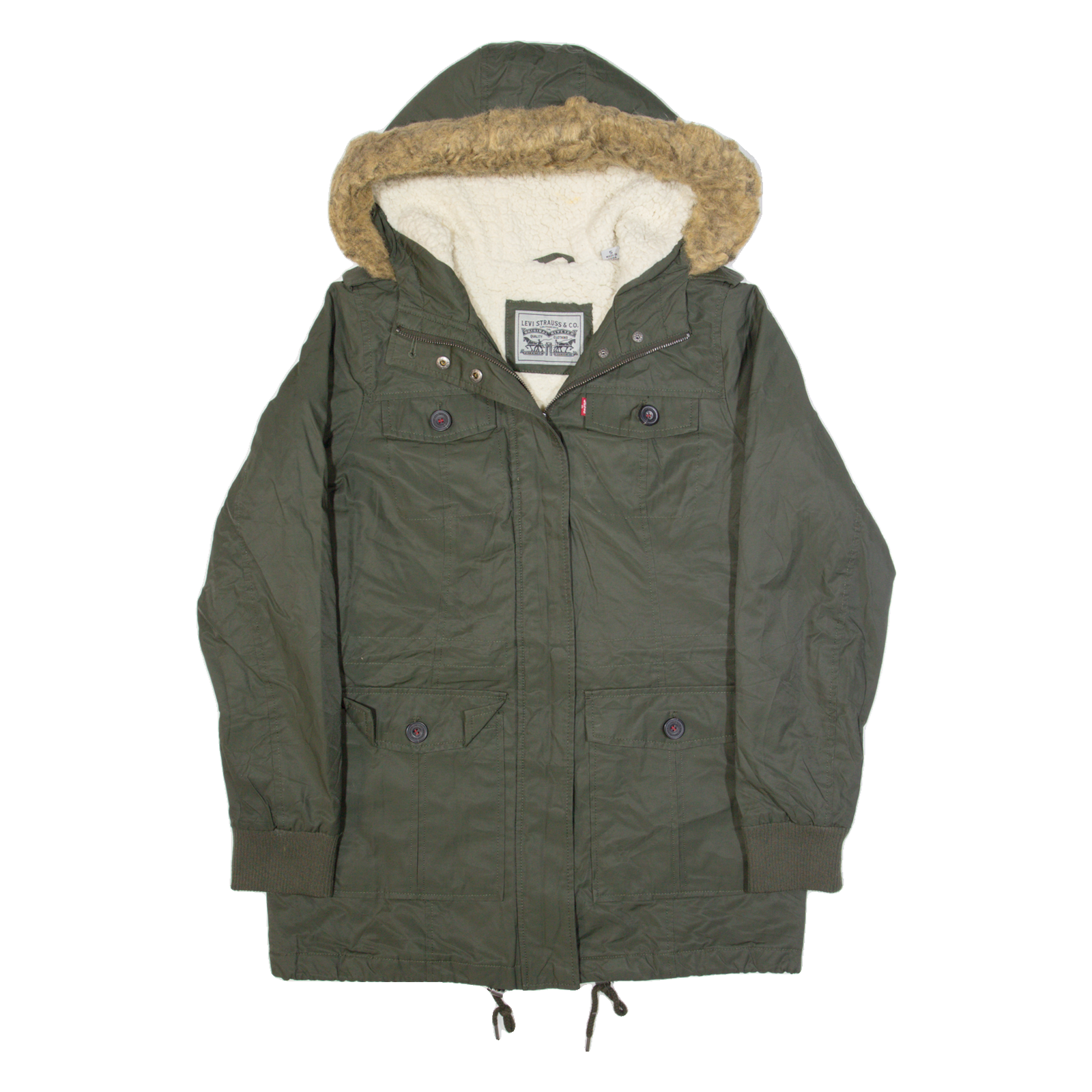 Buy LEVI'S Sherpa Lined Womens Parka Coat Green Hooded S Refurbished - $58.49 LEVI'S Sherpa Lined Womens Parka Coat Green Hooded S Refurbished - N/A refurbished available on Cerqular