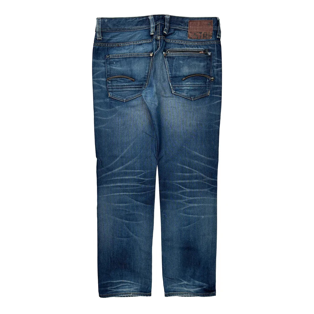 G-Star Slim Fit Jeans - 36W 31L Dark Wash Cotton Refurbished - Thrifted (note: this is a term often used to describe second- refurbished available on Cerqular
