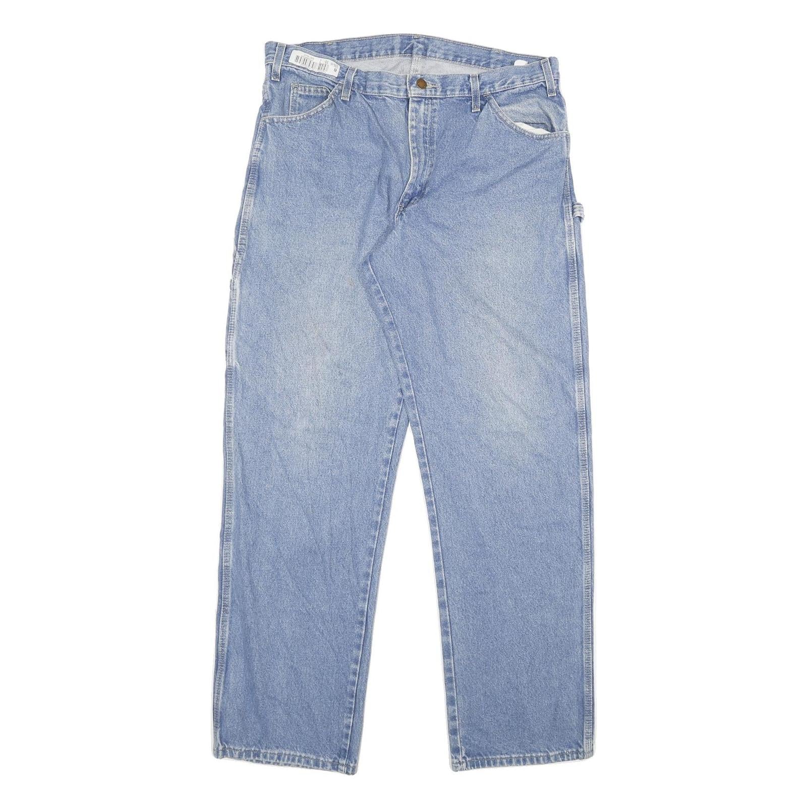 DICKIES Mens Jeans Blue Regular Straight Denim Medium W34 L33 Workwear Zip Refurbished - N/A refurbished available on Cerqular