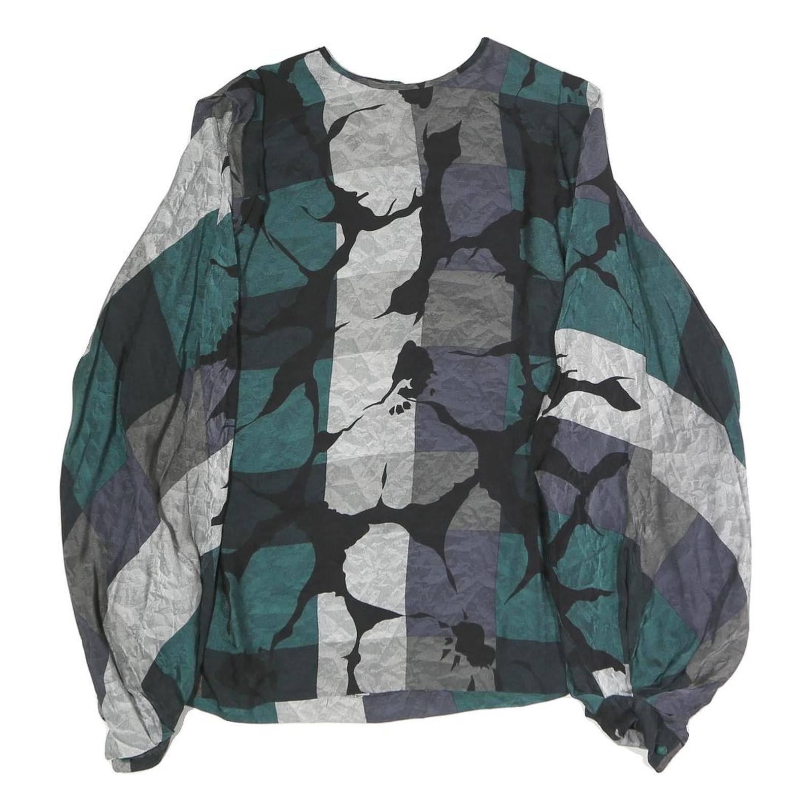 Buy Womens Green Grey Black Abstract Print Top Long Sleeve Round Neck L Polyester Refurbished - $18.19 Womens Green Grey Black Abstract Print Top Long Sleeve Round Neck L Polyester Refurbished - N/A refurbished available on Cerqular