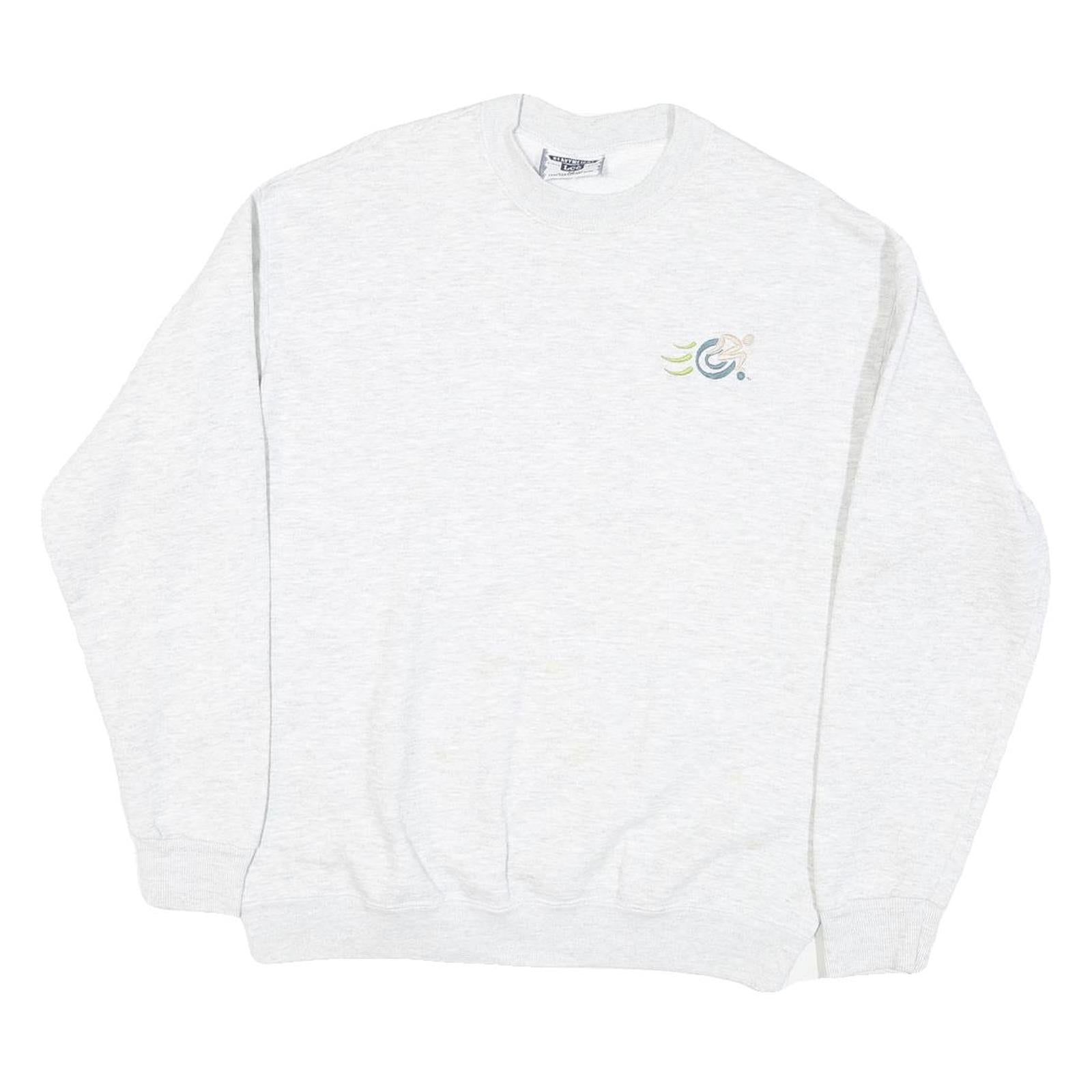 LEE Mens White Crew Neck M Cotton Blend Sweatshirt Graphic Logo Casual Refurbished - N/A refurbished available on Cerqular