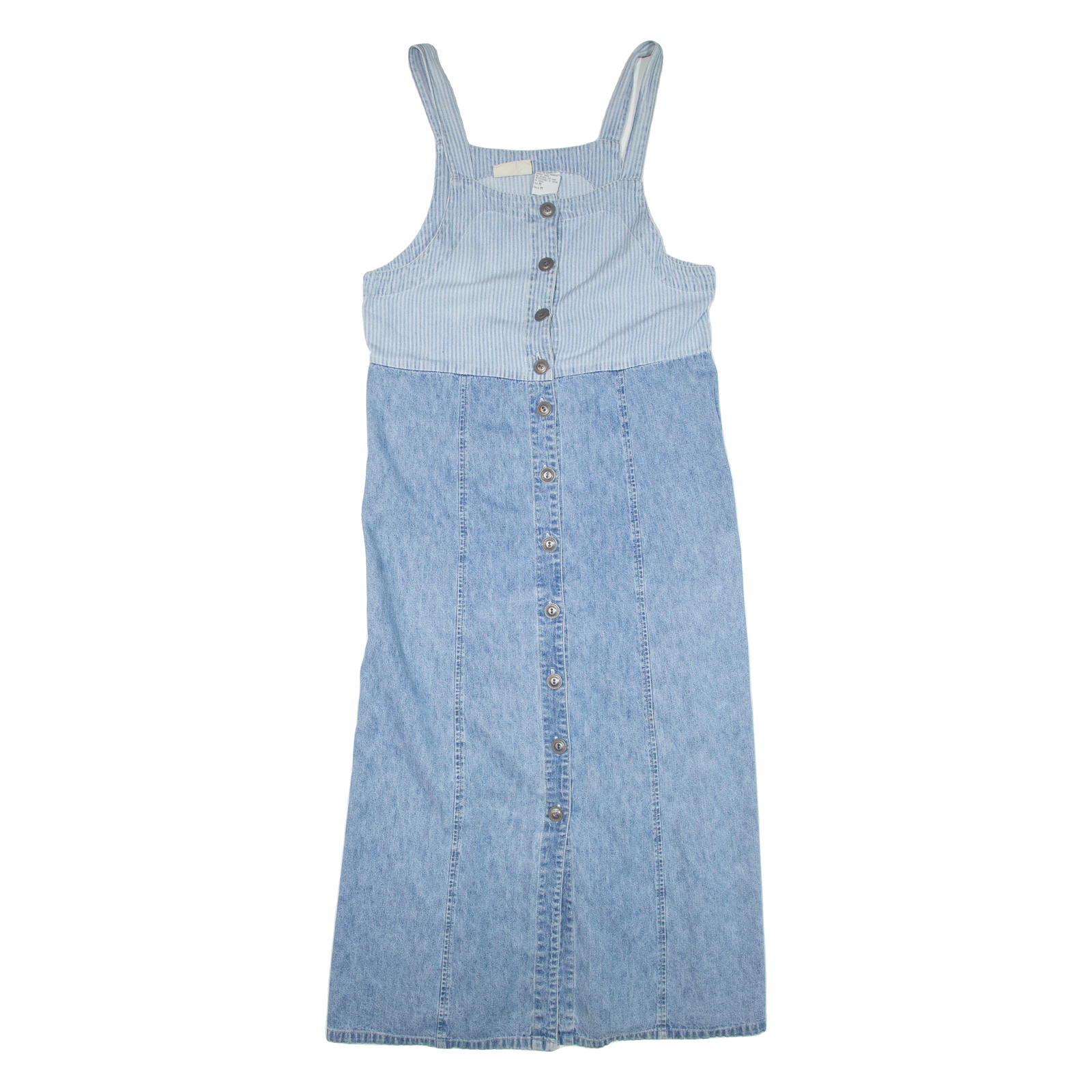 FADED GLORY Womens Day Dress Blue Denim Striped Sleeveless Midi M Refurbished - N/A refurbished available on Cerqular