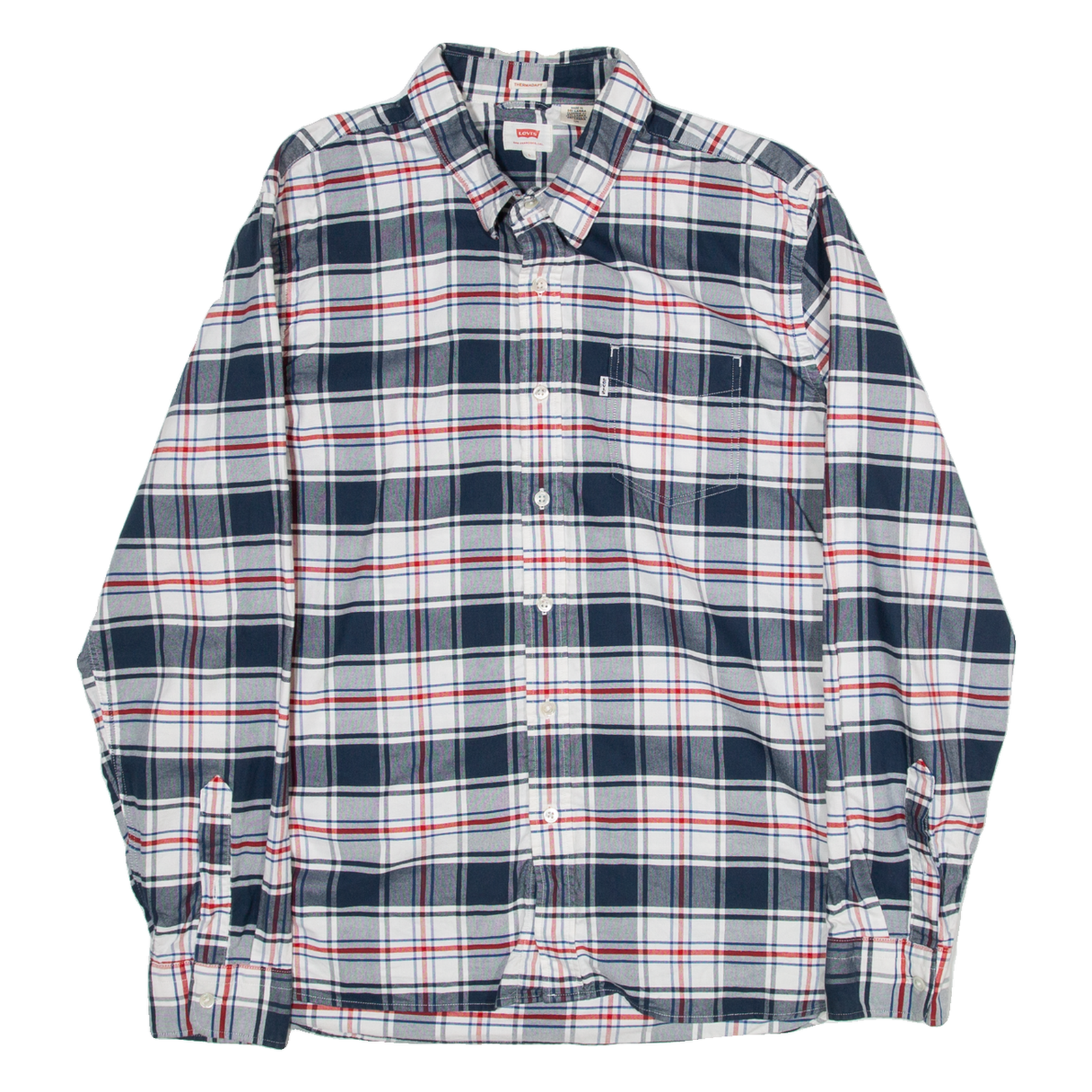 LEVI'S Thermadapt Mens Shirt Blue Check Long Sleeve L Refurbished - N/A refurbished available on Cerqular