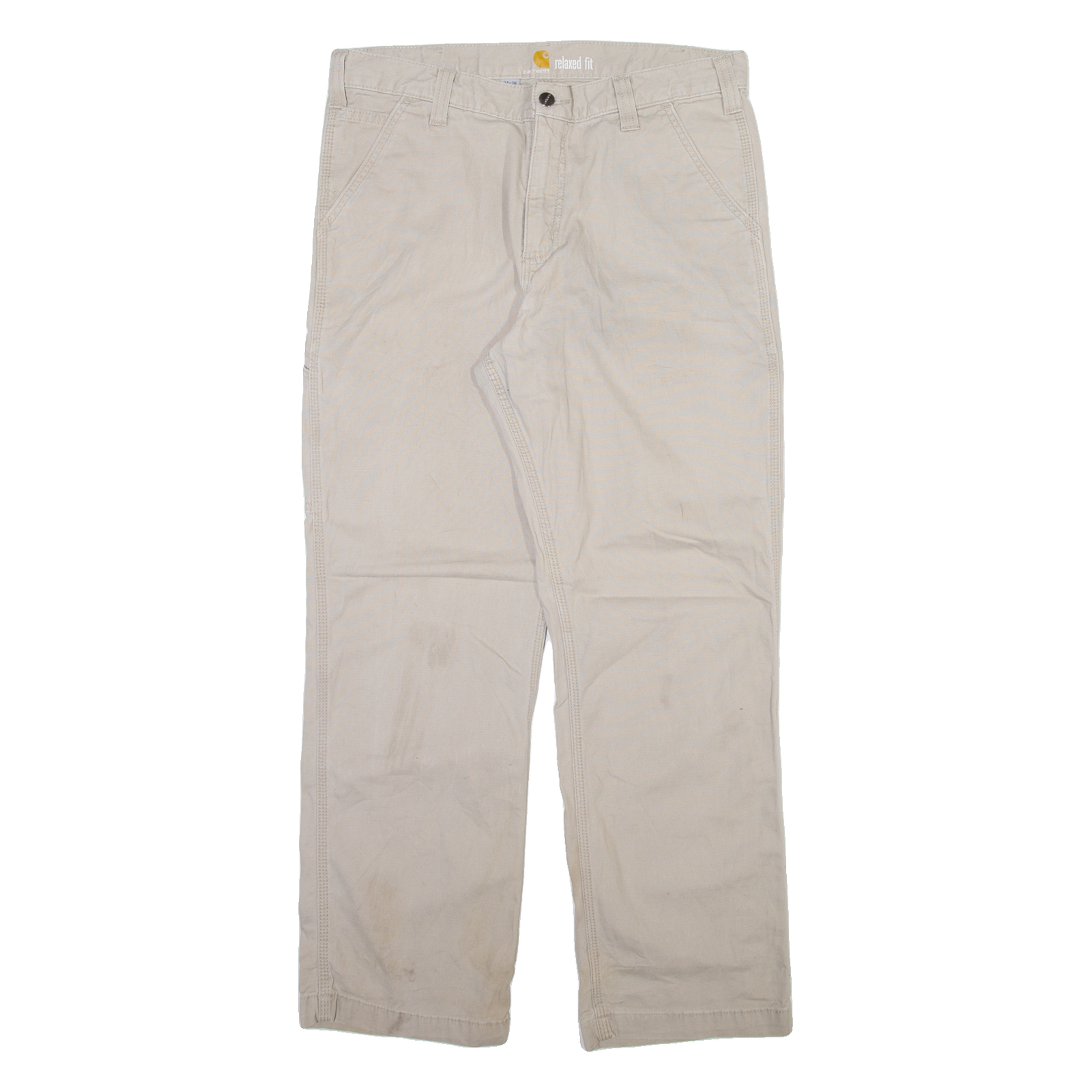 CARHARTT Mens Trousers Beige Relaxed Straight W34 L30 Refurbished - N/A refurbished available on Cerqular