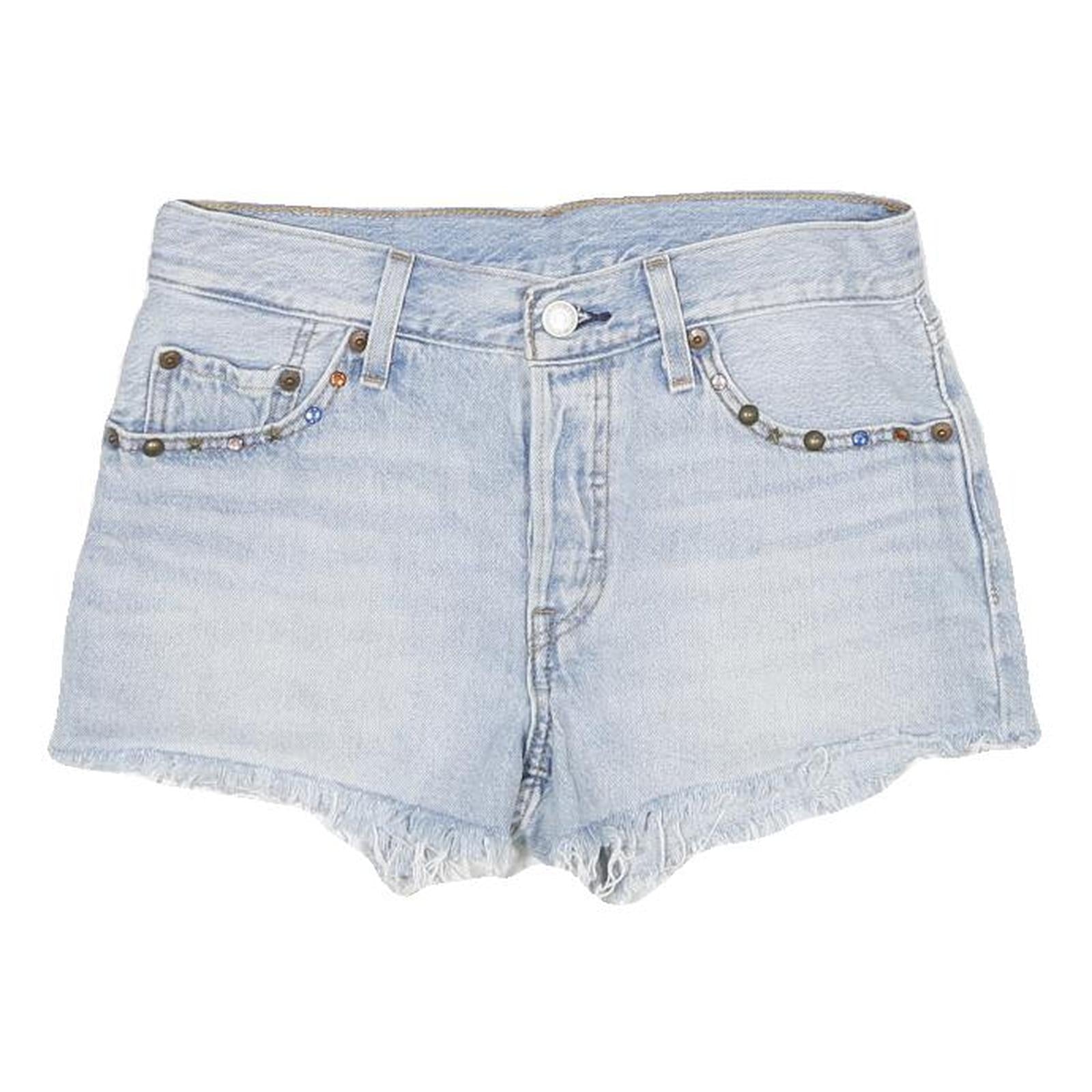 LEVI'S Womens Denim Blue Casual Shorts XXS W25 Embellished Detail Refurbished - N/A refurbished available on Cerqular