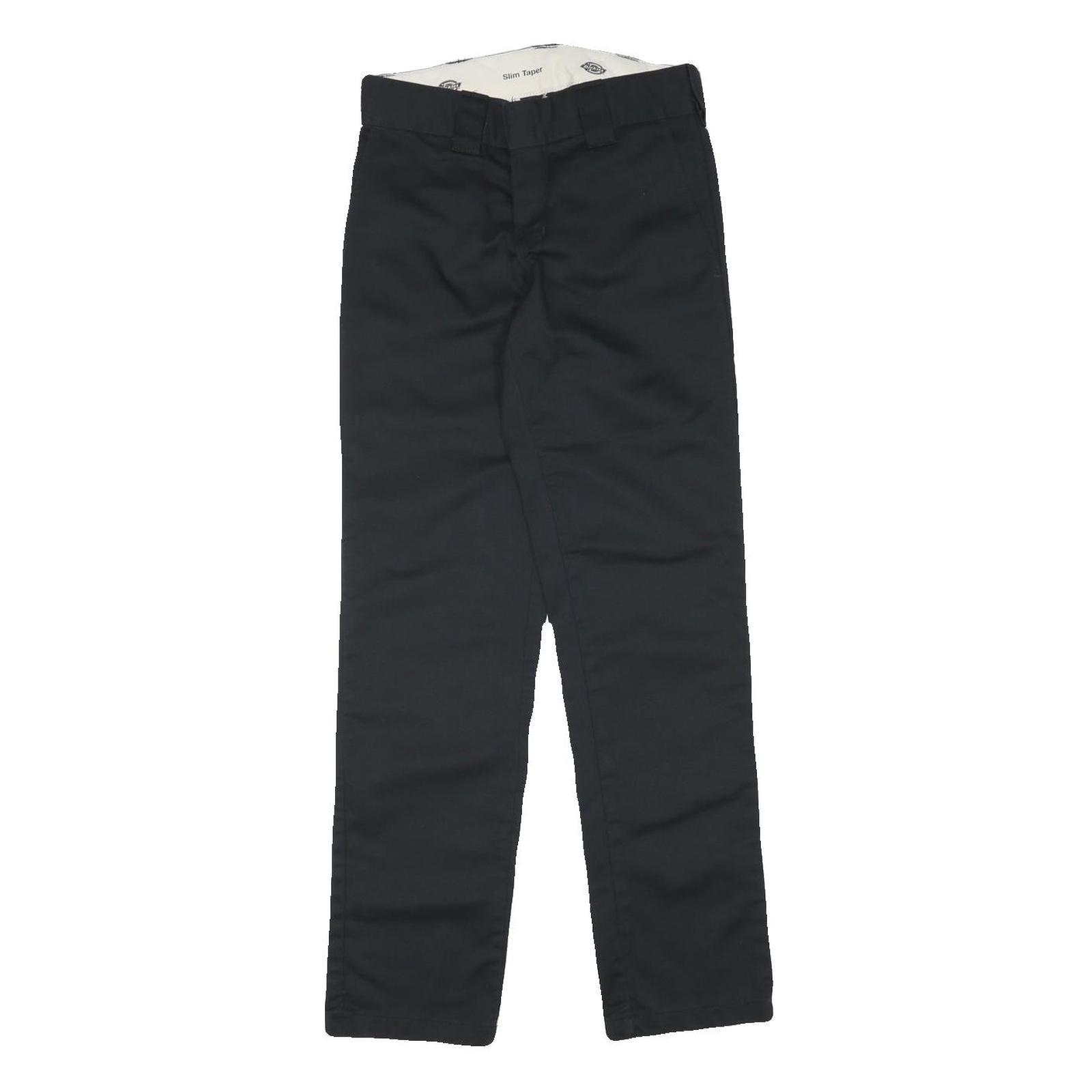 DICKIES Mens Cotton Blend Black Slim Tapered Trousers W27 L30 Workwear Durable Refurbished - N/A refurbished available on Cerqular