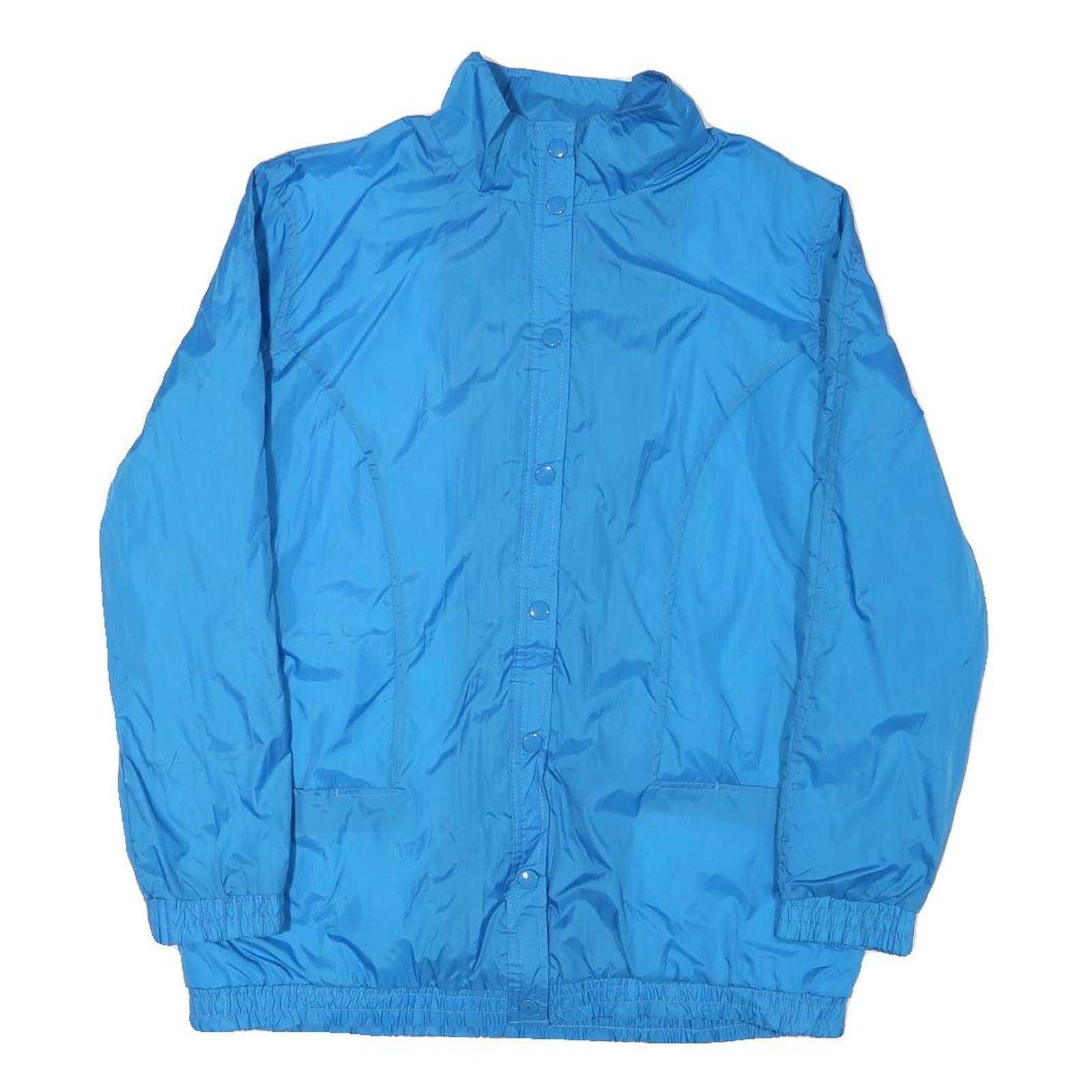 TUDOUR COURT Womens Blue Nylon Button Jacket M Lightweight Casual Outerwear Refurbished - N/A refurbished available on Cerqular