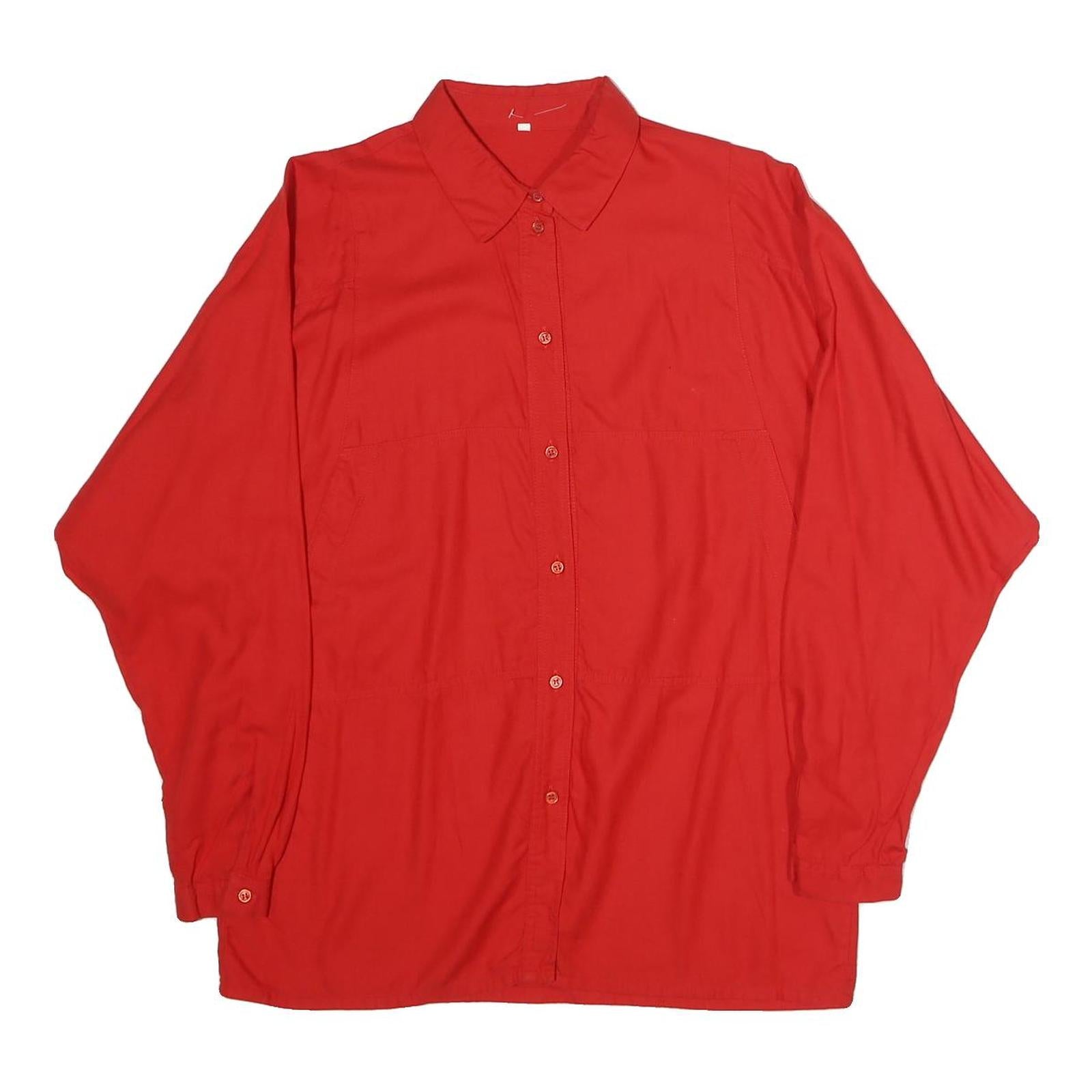 Womens Red Long Sleeve Shirt L Cotton Blend Button Shirt Casual Refurbished - N/A refurbished available on Cerqular