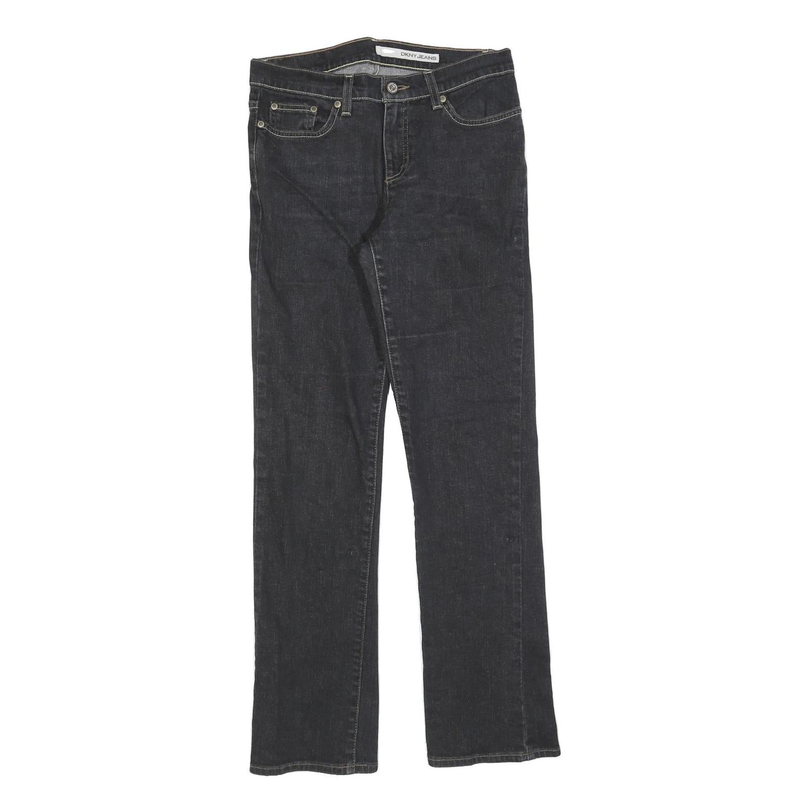 DKNY Womens Regular Fit Straight Black Denim Jeans W28 L30 Classic Cotton Blend Refurbished - N/A refurbished available on Cerqular