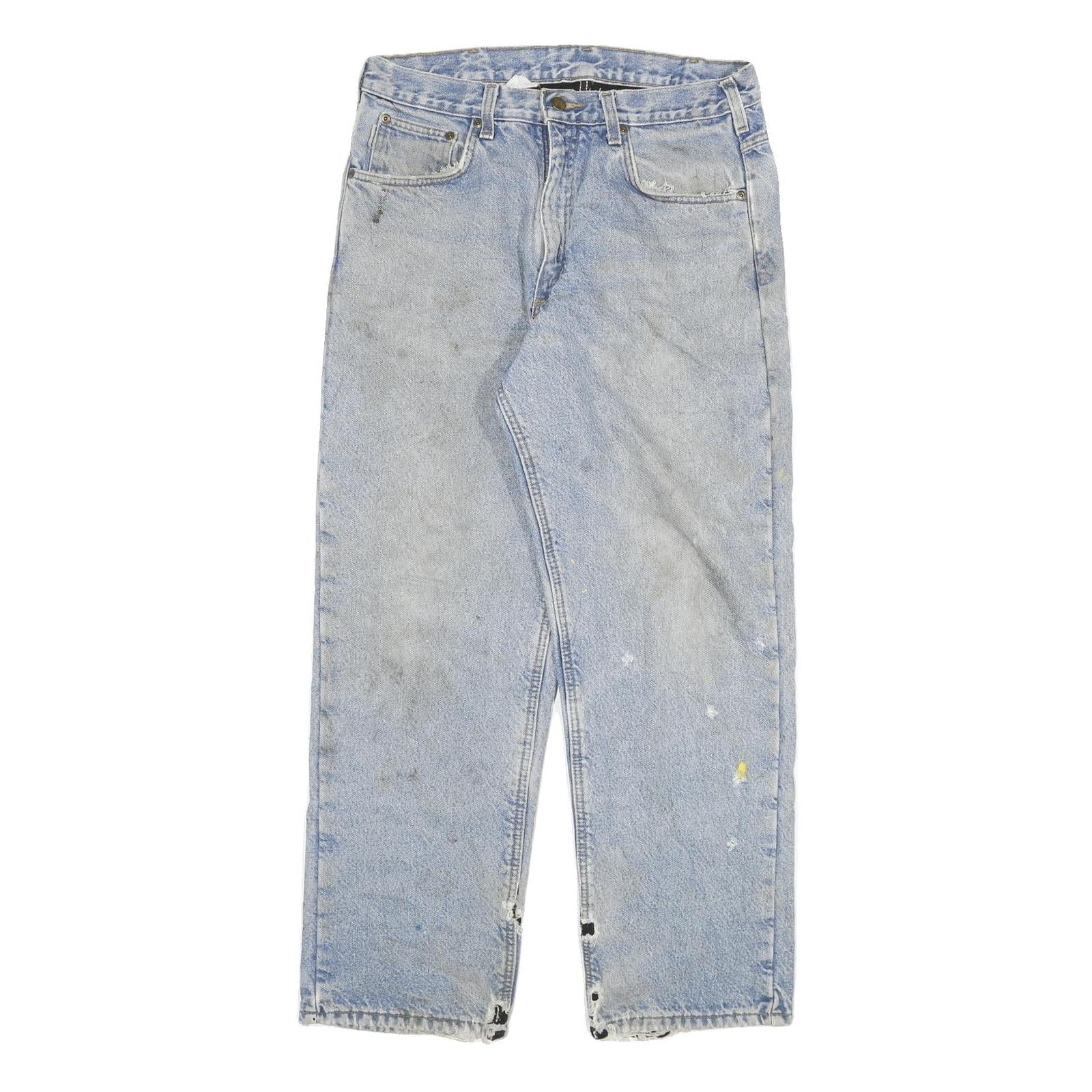 CARHARTT Mens Light Blue Regular Fit Straight Denim Jeans W32 L29 Workwear Refurbished - N/A refurbished available on Cerqular