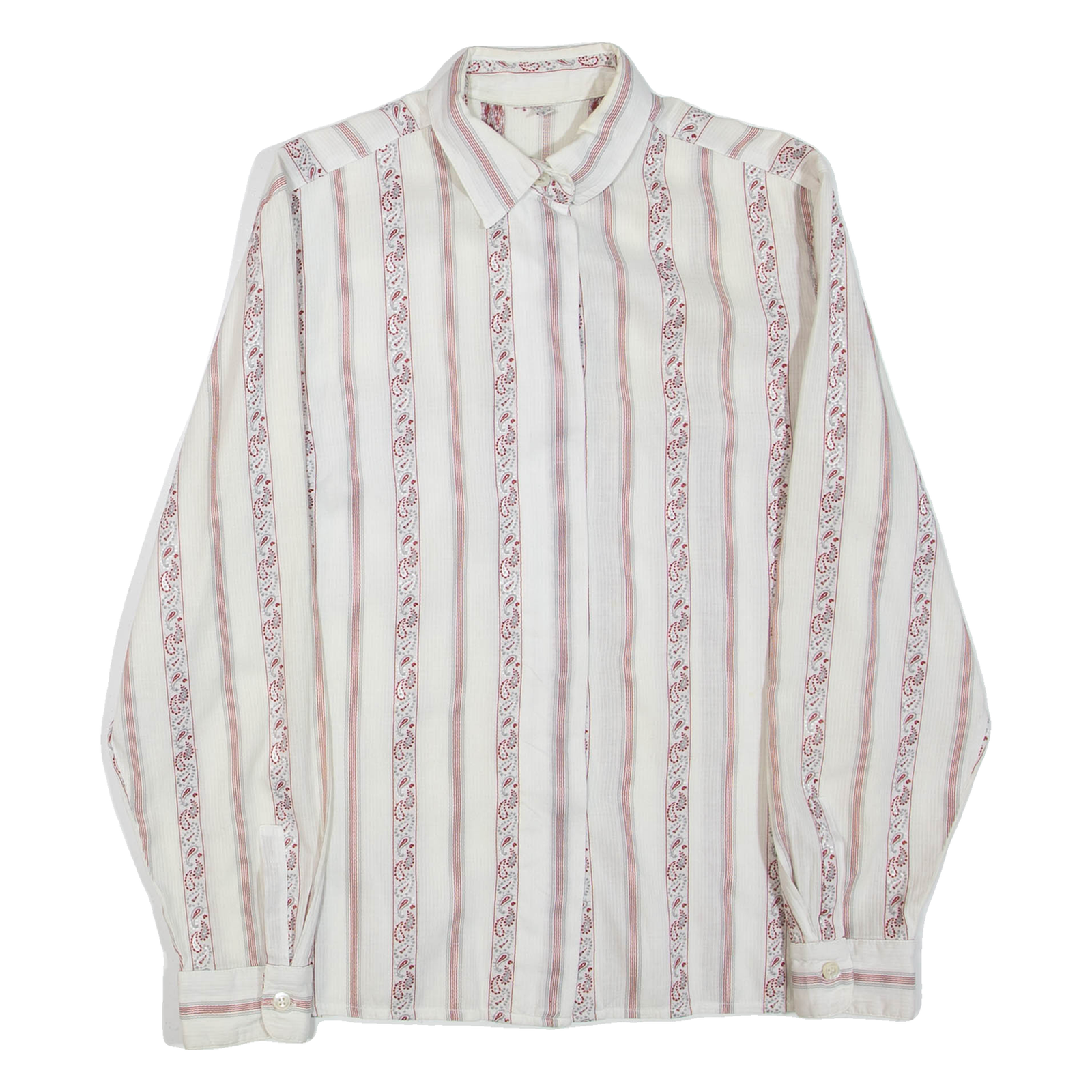 Womens Shirt White Paisley Long Sleeve M Refurbished - N/A refurbished available on Cerqular