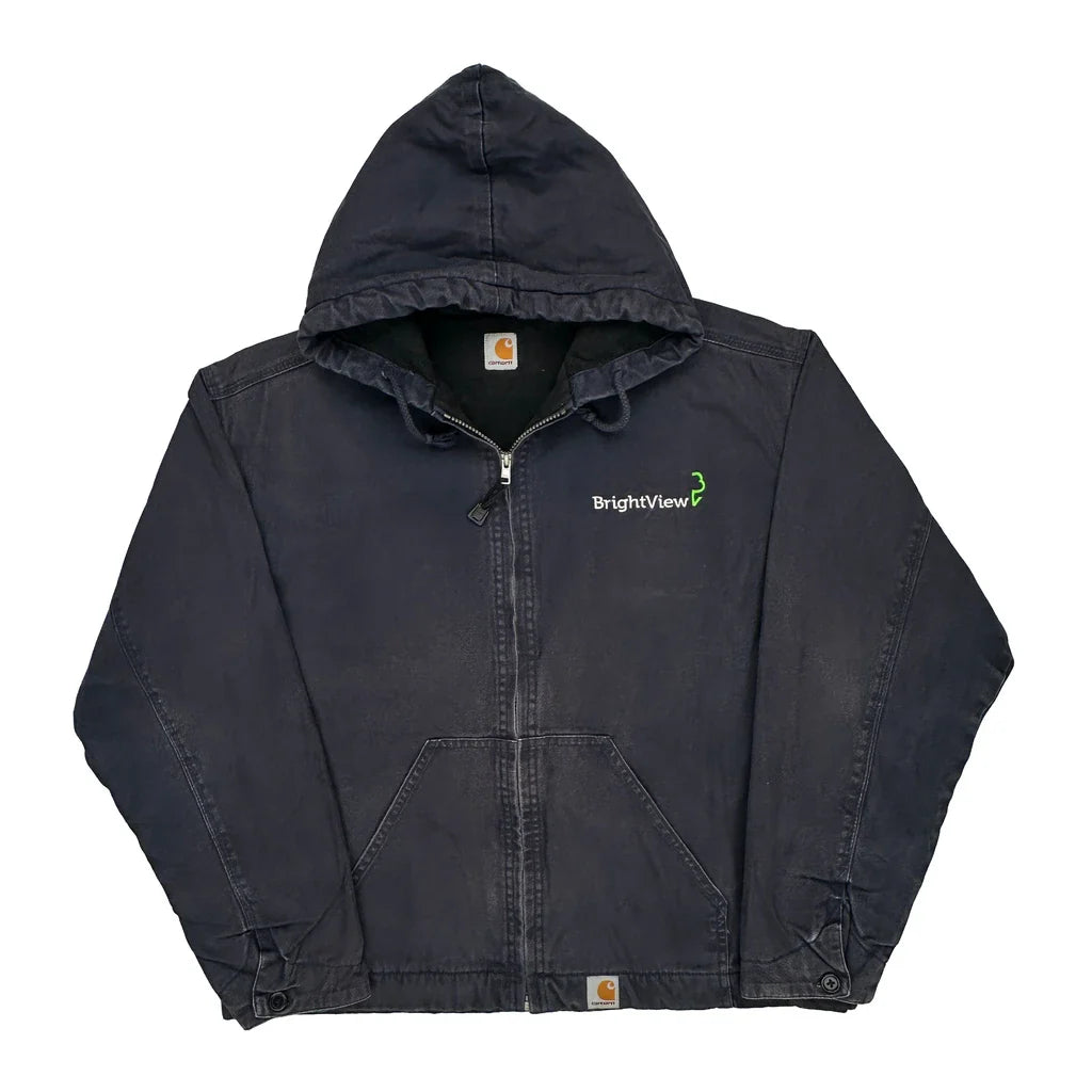 Brightview Logo Carhartt Jacket - 2XL Navy Cotton Refurbished - Thrifted (note: this is a term often used to describe second- refurbished available on Cerqular