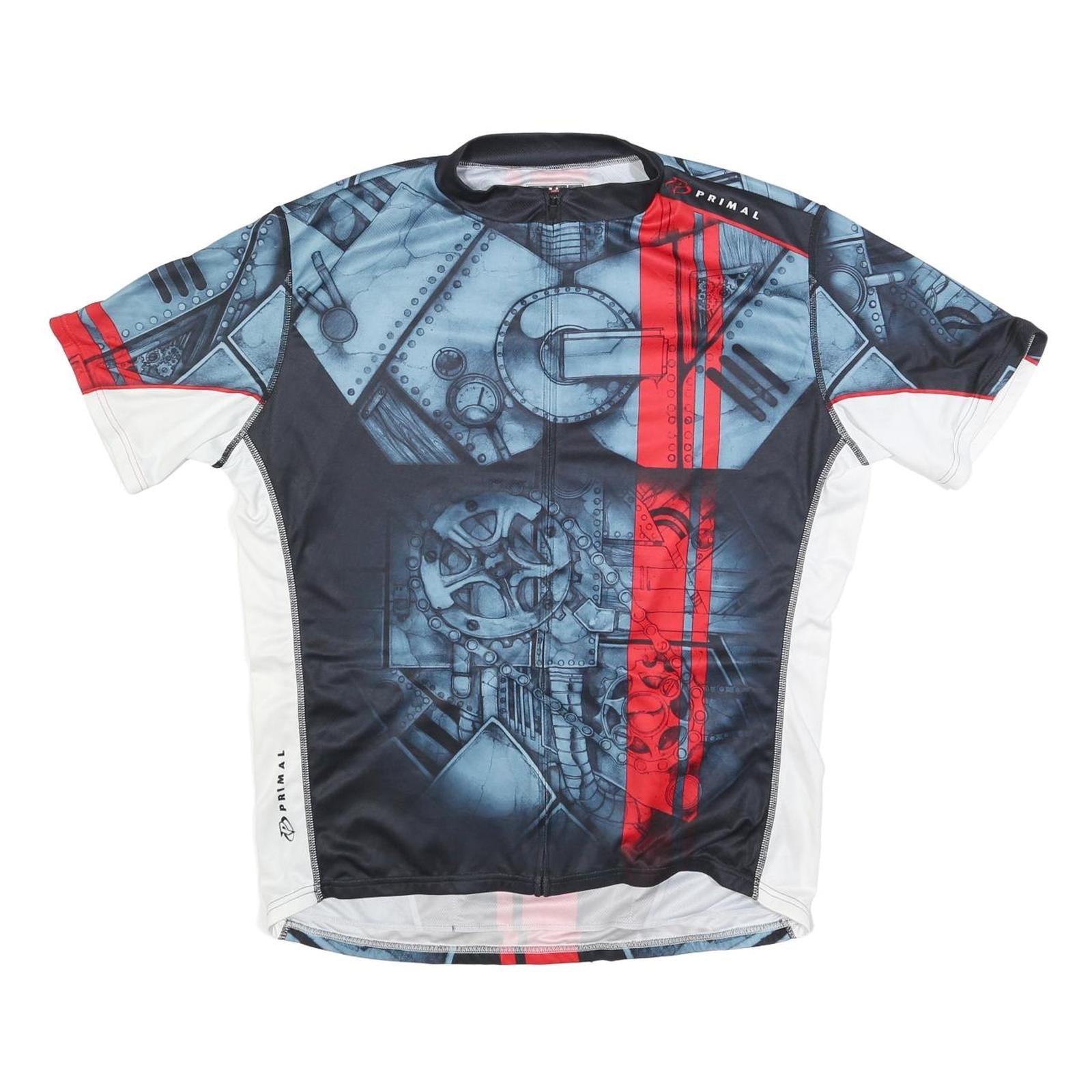 PRIMAL Mens Black & Red Graphic Modern 2XL Short Sleeve Crew Neck Cycling Top Refurbished - N/A refurbished available on Cerqular