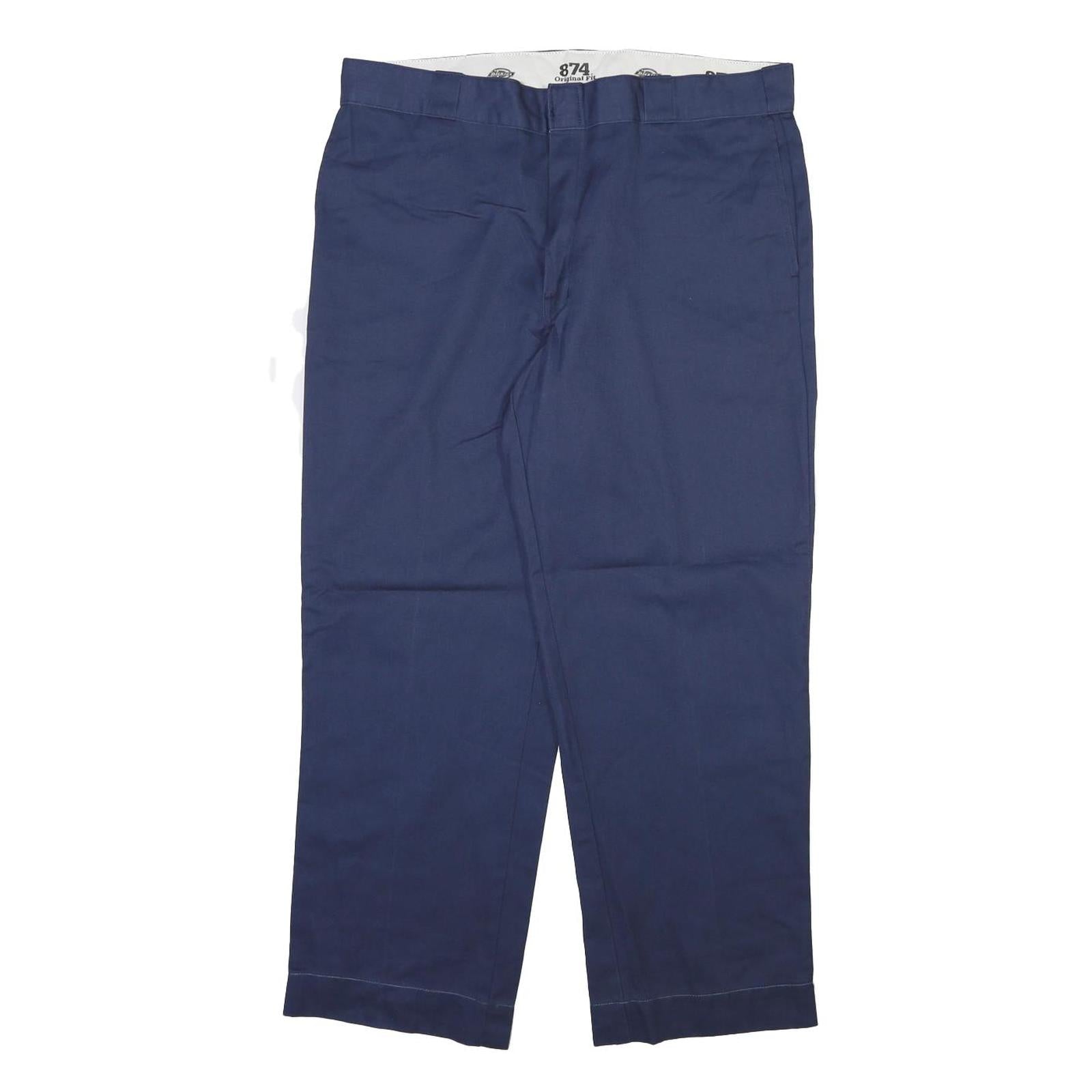 DICKIES Mens Navy Blue Regular Fit Straight Leg Trousers W38 L30 Workwear Refurbished - N/A refurbished available on Cerqular