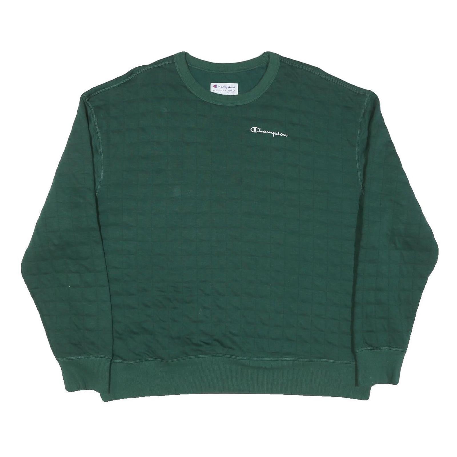 CHAMPION Mens Green Crew Neck XL Cotton Blend Sweatshirt Classic Logo Refurbished - N/A refurbished available on Cerqular