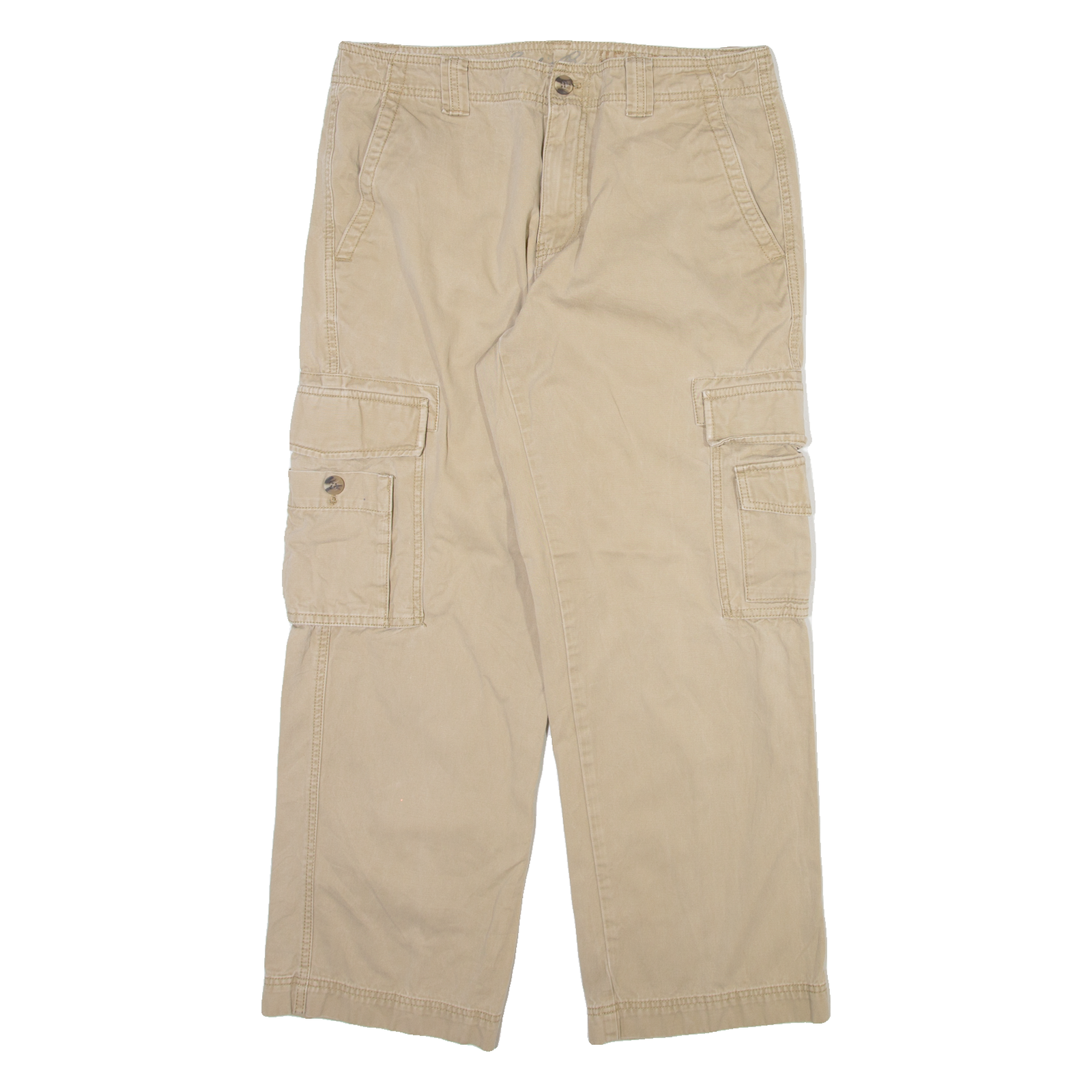 EDDIE BAUER Cargo Mens Trousers Beige Relaxed Straight W35 L30 Refurbished - N/A refurbished available on Cerqular