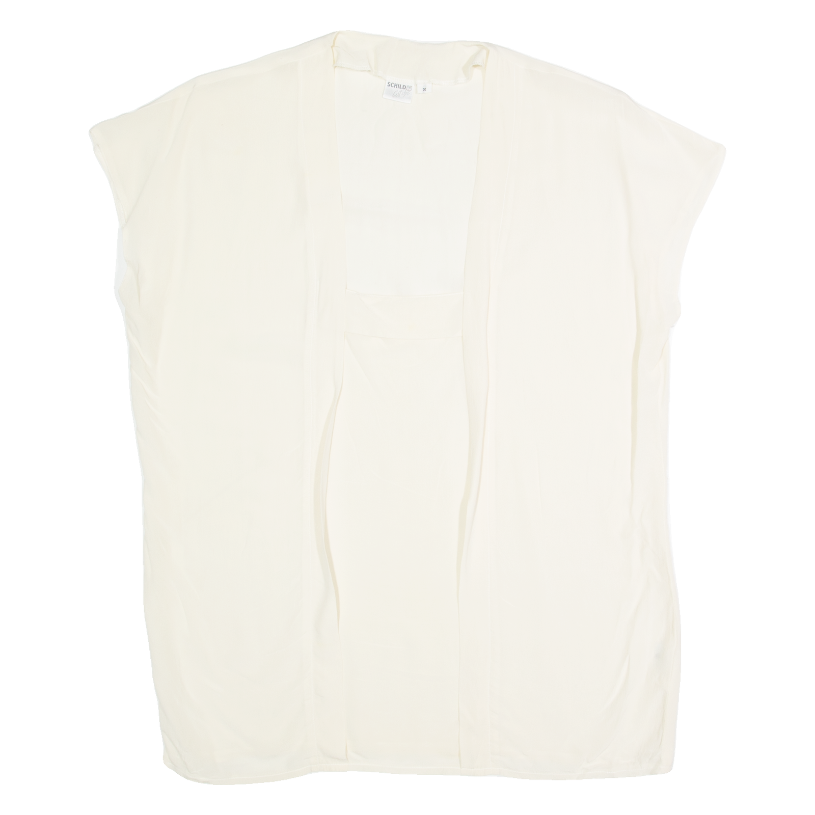SCHILD Womens Oversized Blouse Cream 90s Silk S Refurbished - N/A refurbished available on Cerqular