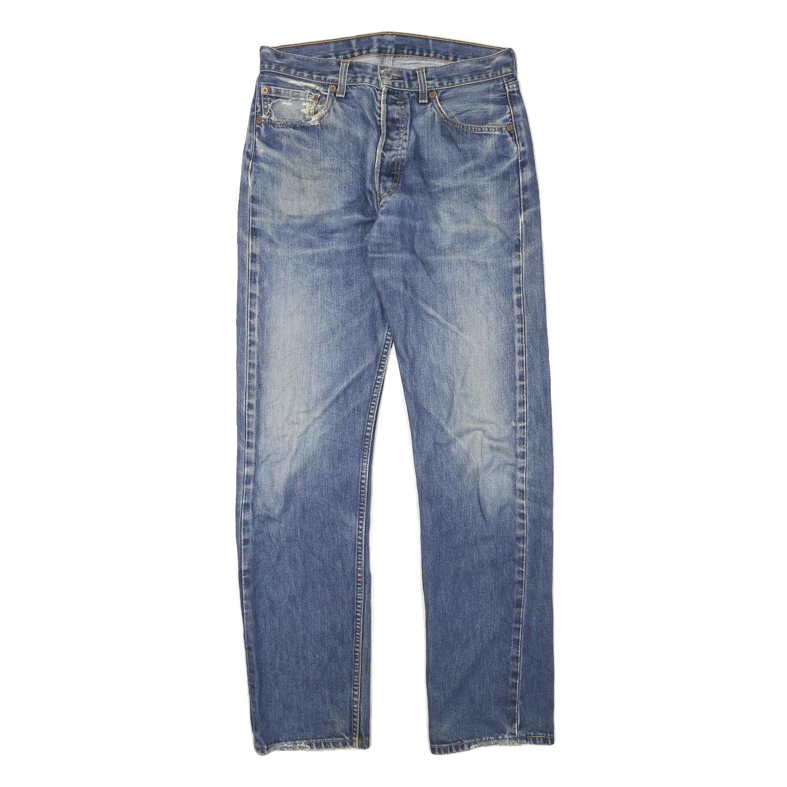 LEVI'S Mens Jeans Blue Regular Straight Denim Medium W31 L32 Button Closure Refurbished - N/A refurbished available on Cerqular
