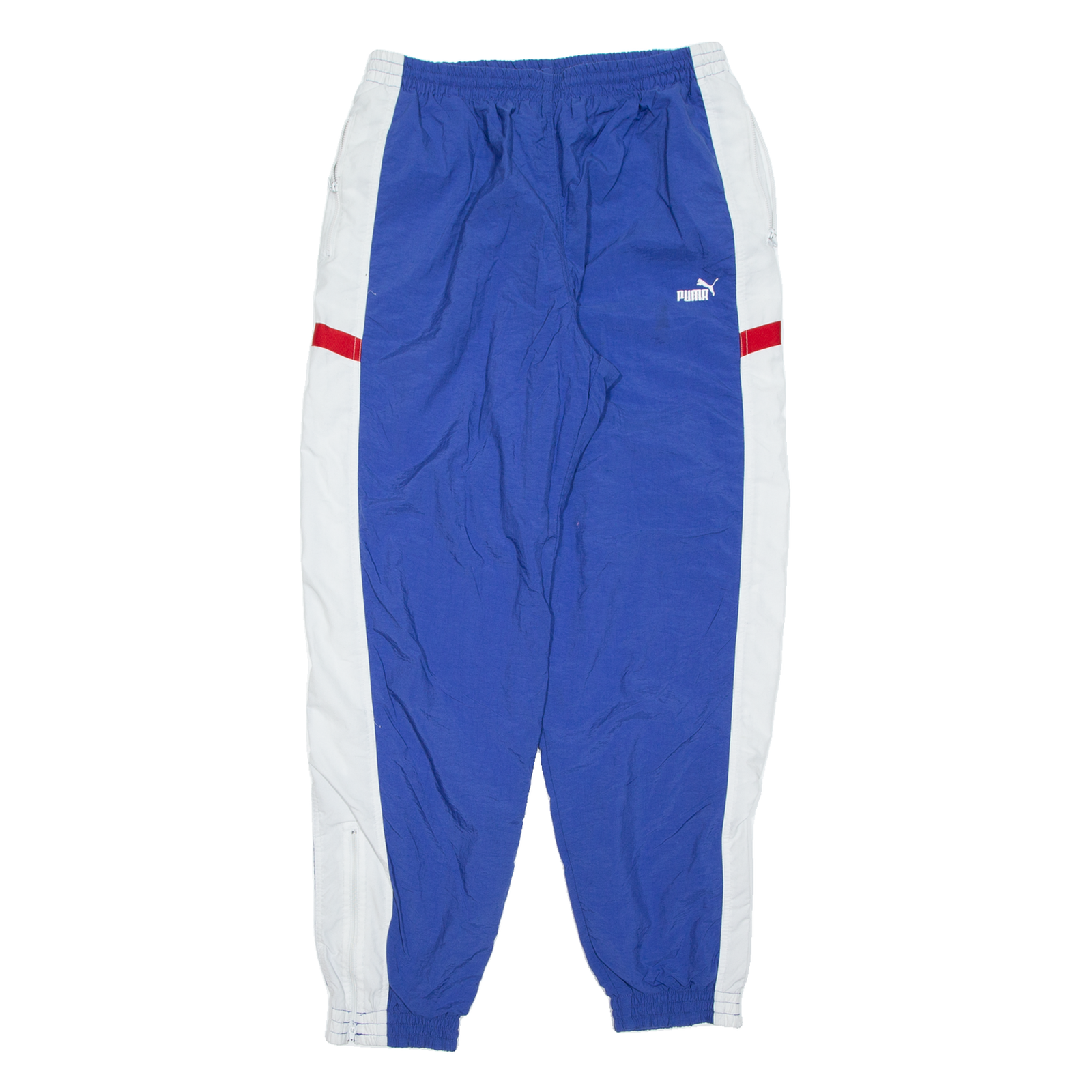 PUMA Mens Track Pants Blue Tapered L W32 L31 Refurbished - N/A refurbished available on Cerqular