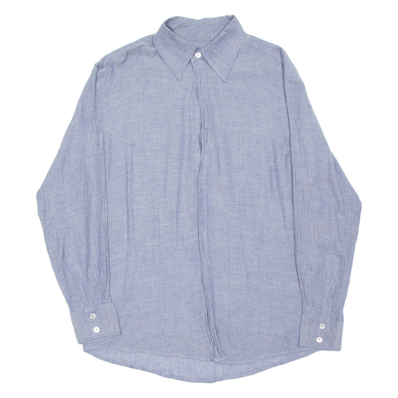 BLISS Mens Plain Shirt Blue Long Sleeve M Refurbished - N/A refurbished available on Cerqular