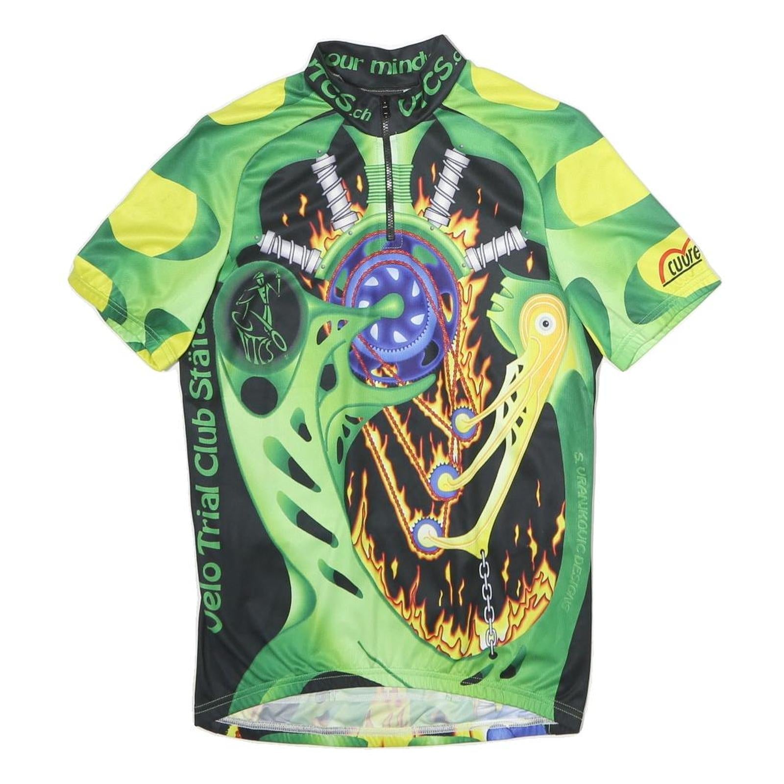 CUORE Mens Green Graphic T-Shirt M Short Sleeve Crew Neck Polyester Cycling Refurbished - N/A refurbished available on Cerqular
