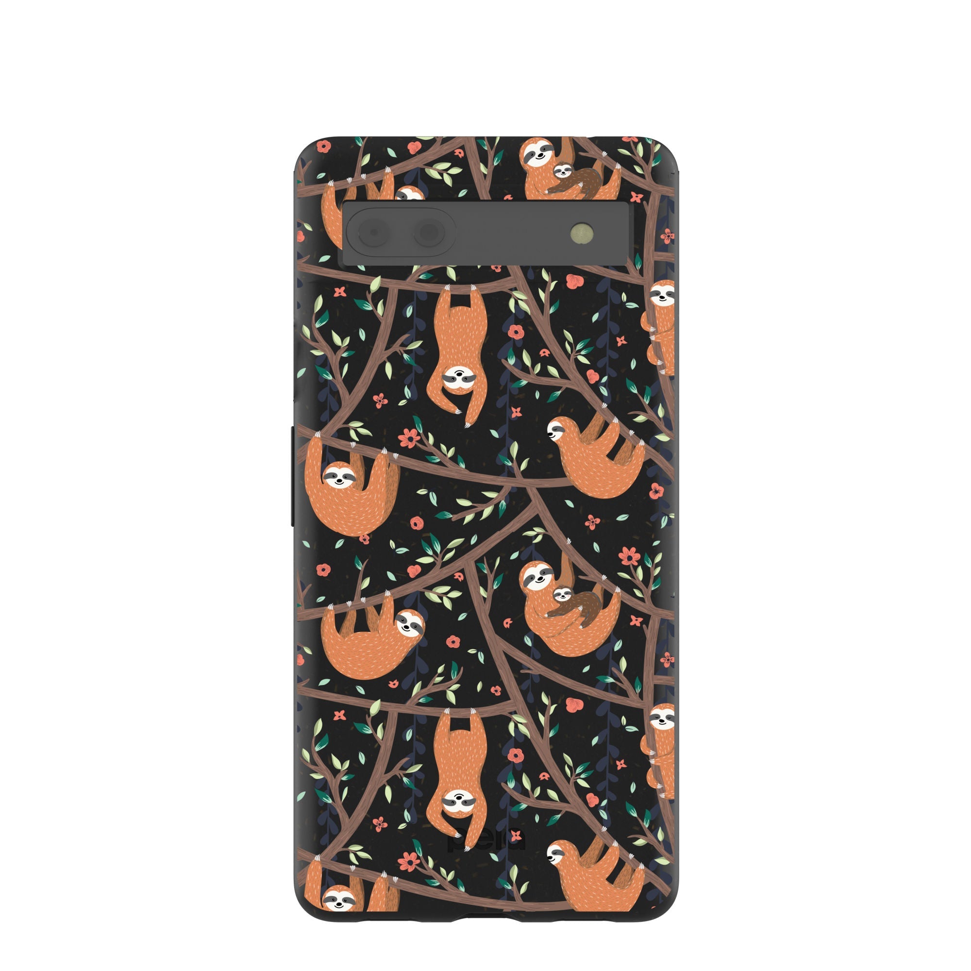 Black Jungle Sloths Google Pixel 6a Case Refurbished - Pela Case refurbished available on Cerqular