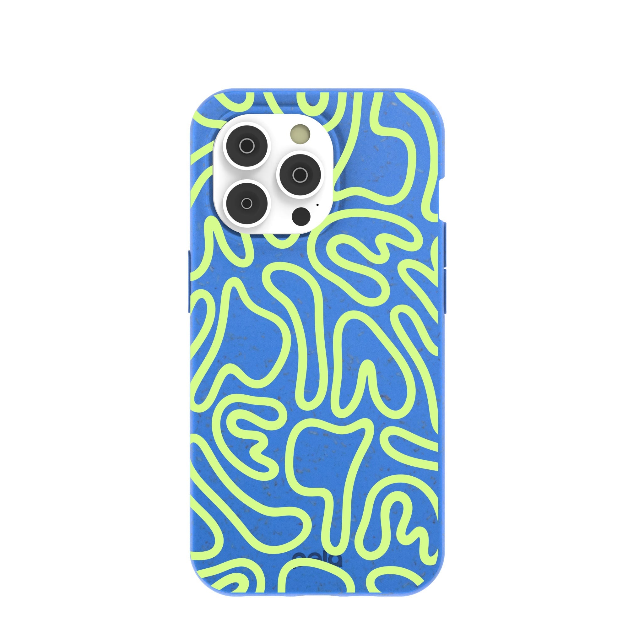 Electric Blue Dizzy Dreams iPhone 14 Pro Case Refurbished - Pela Case refurbished available on Cerqular