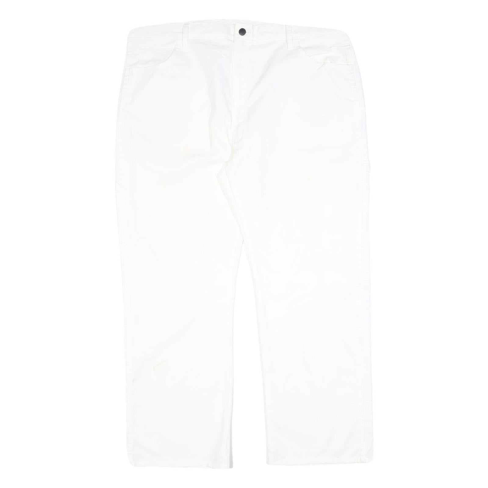 DICKIES Mens Cotton Blend White Relaxed Straight Trousers W40 L30 Workwear Refurbished - N/A refurbished available on Cerqular