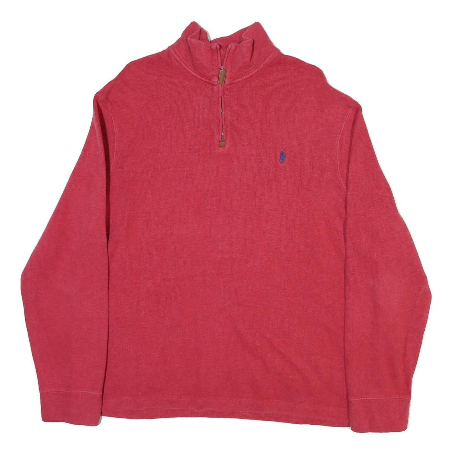 POLO RALPH LAUREN Mens Red Cotton Blend Plain Pullover Jumper Crew Neck XL Refurbished - N/A refurbished available on Cerqular
