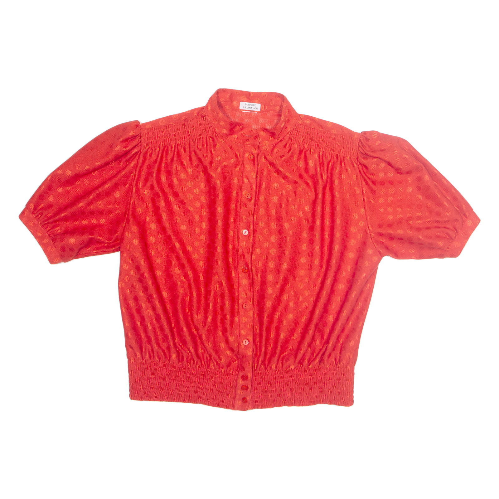 Womens Printed Blouse Red Collared Viscose Spotted M Refurbished - N/A refurbished available on Cerqular