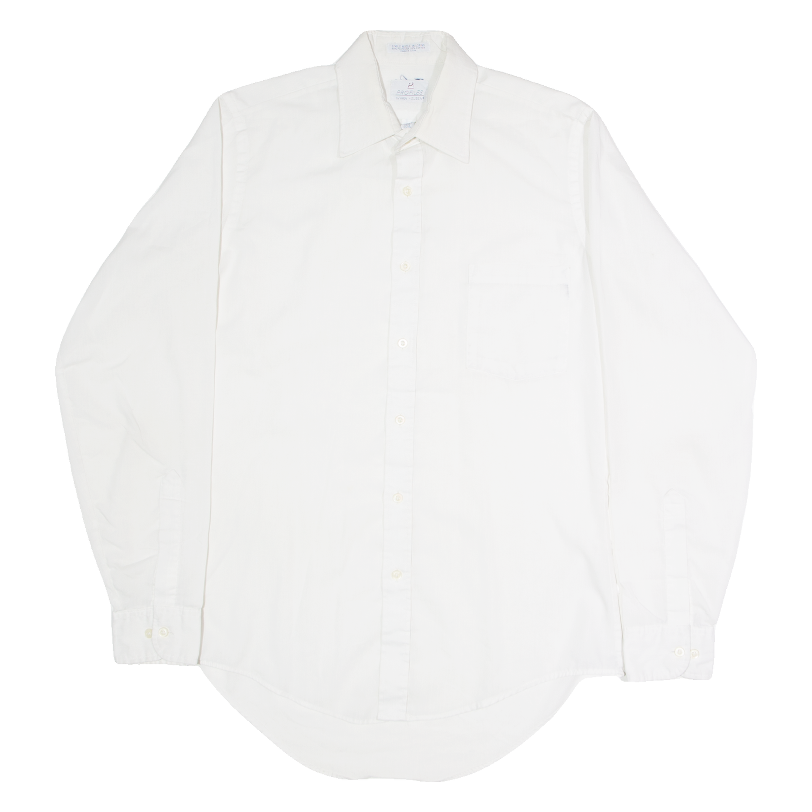 PROFILES Mens Plain Shirt White Long Sleeve M Refurbished - N/A refurbished available on Cerqular